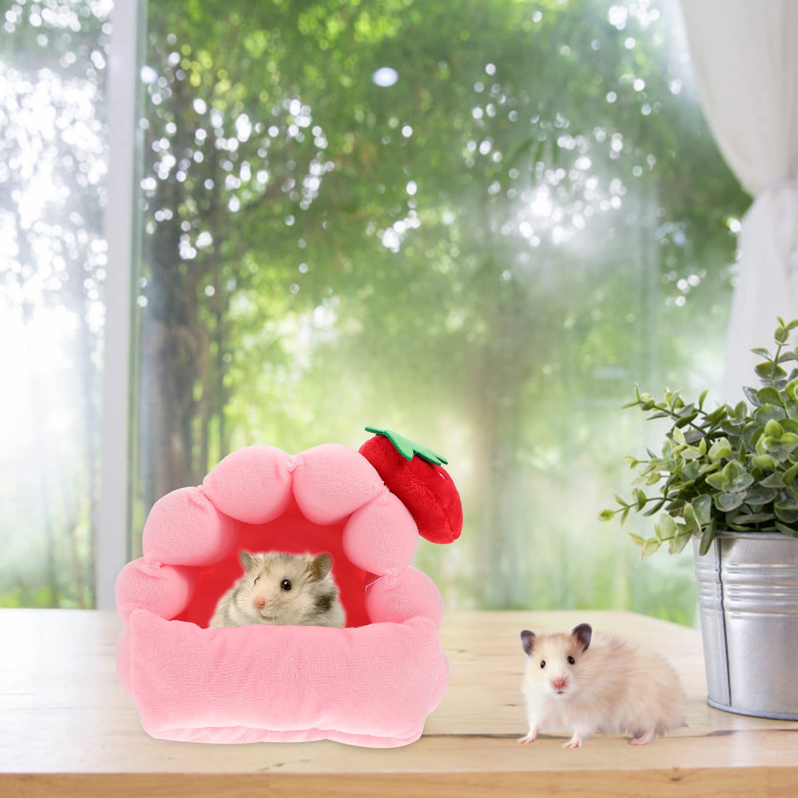 iplusmile 1pc Warm Hamster Nest House Bed - Cozy Chinchilla Cave & Rat Sleeping Bed - Plush Small Pet Bedding for Hamsters, Rabbits, Squirrels - Perfect for Cage Accessories & Small Animal Comfort