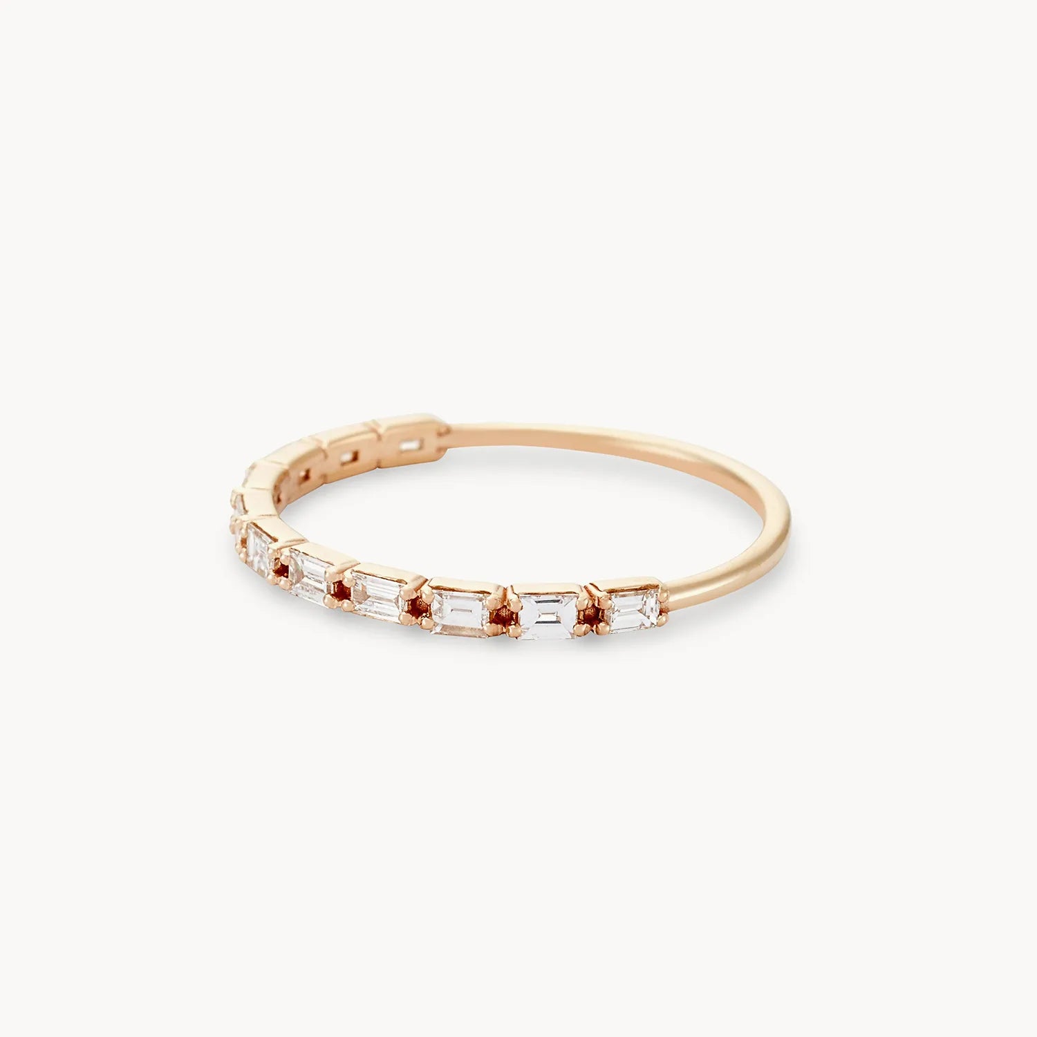 14K Yellow Gold Moirai Ring with White Diamonds - Elegant Jewelry for Weddings, Anniversaries & Special Occasions