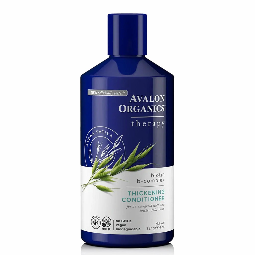 Avalon Organics Thickening Conditioner with Biotin & B Complex - Volumizing Hair Therapy for Fine or Thin Hair - Perfect for Daily Use & Hair Growth Care