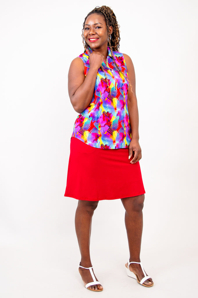 Starburst Hula Tank Top - Soft Linen Bamboo Blend for Women - Perfect for Yoga, Beach & Summer Outfits