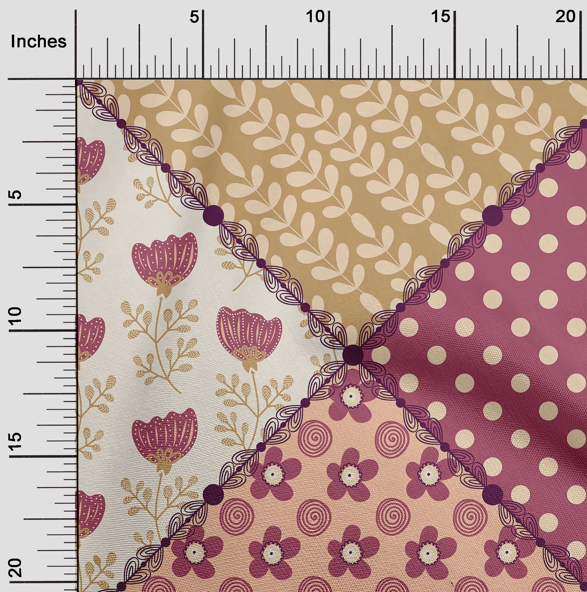 oneOone Rayon Pink Floral Printed Fabric by The Yard - 56 Inch Wide for DIY Clothing, Dresses, Skirts & Home Decor Sewing Supplies | Soft & Lightweight Material for Crafting, Quilting & Fashion Projects