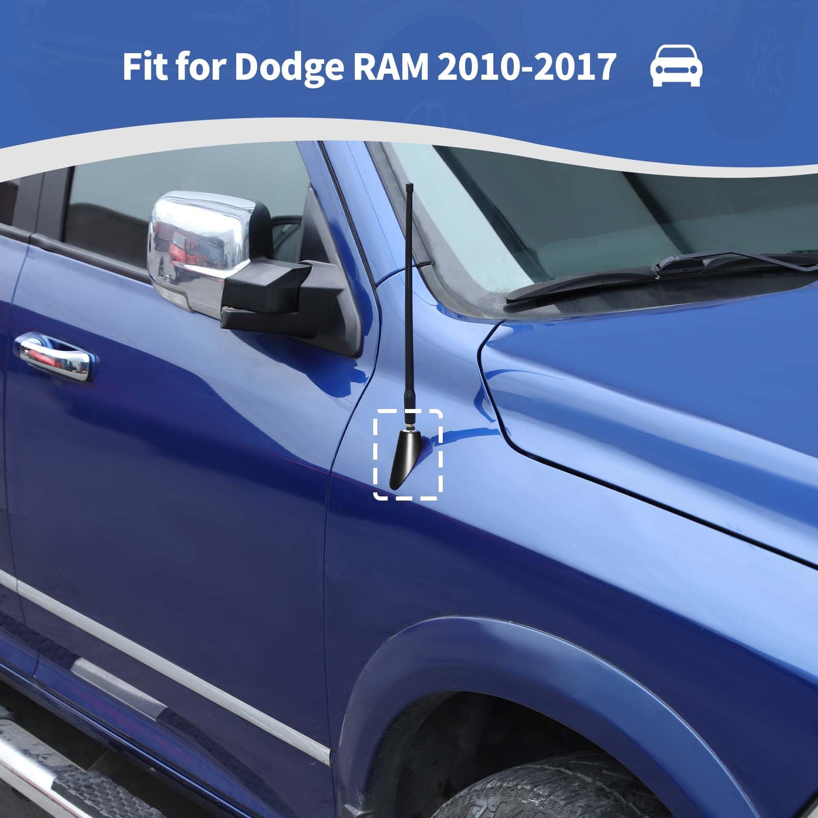 RT-TCZ RAM Radio Antenna Base Replacement - Compatible with Dodge RAM 1500/2500/3500 2010-2017 Models | Black Exterior Truck Accessories | Perfect for Off-Roading & Daily Commuting