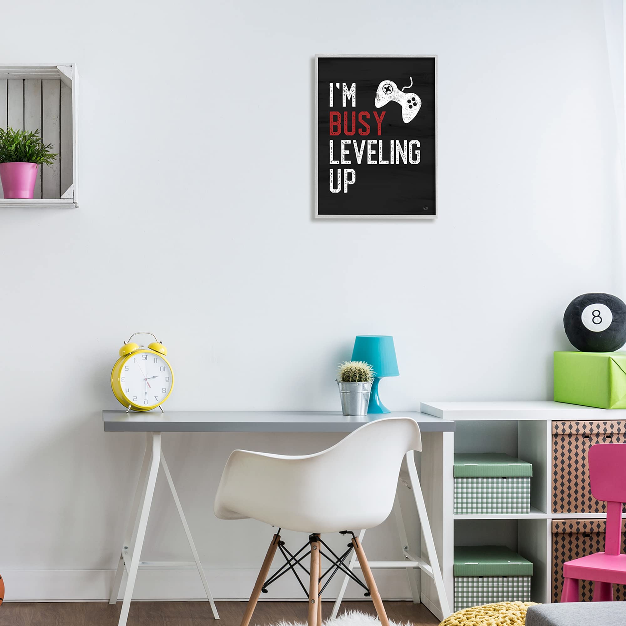 Stupell Industries Video Game Controller Wall Art - Black Gaming Sign by Lux + Me Designs - Perfect for Gamer Room Decor & Man Cave Accessories