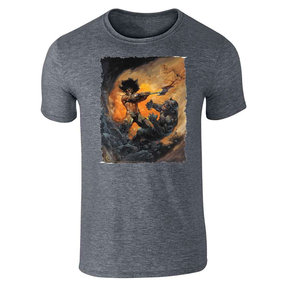 Frank Frazetta Barbarian 2 Graphic T-Shirt for Men | Pop Threads Art Tee | Casual Wear, Gift for Fantasy Fans & Comic Con