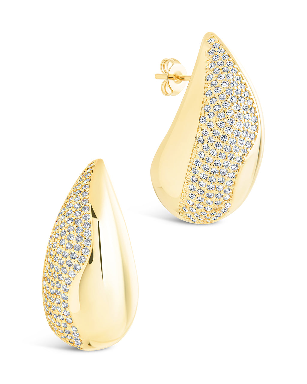 Rhodes CZ Drop Statement Studs Earrings for Women - Elegant Cubic Zirconia Dangle Earrings for Party, Wedding & Evening Out