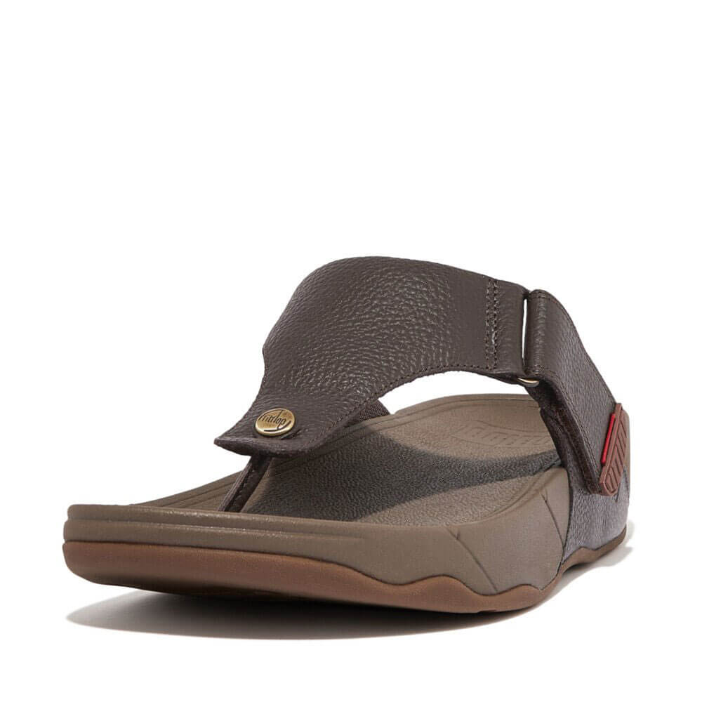 FitFlop Men's Trakk II Comfortable Walking Sandals - Lightweight & Supportive - Chocolate Brown - Perfect for Hiking, Travel & Casual Wear