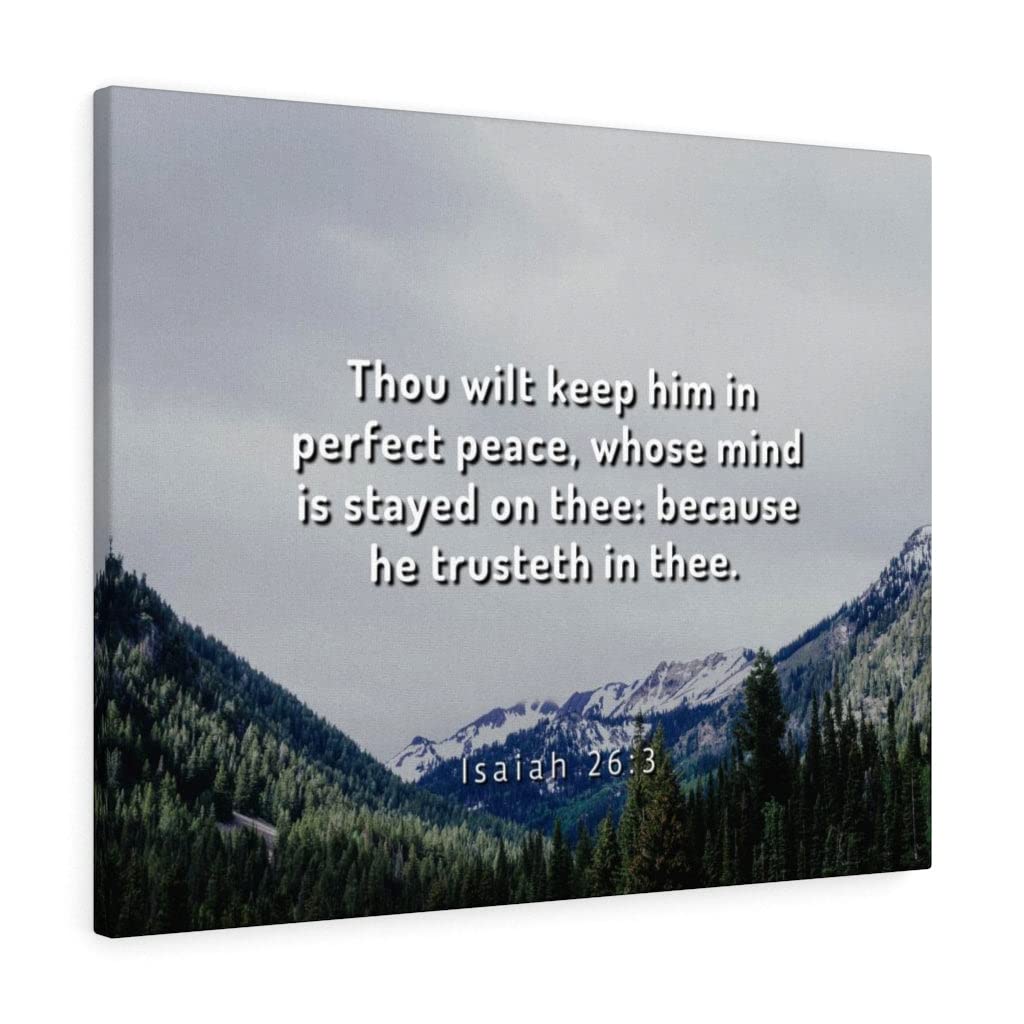Christian Wall Art with Bible Verse Isaiah 26:3 - Perfect Peace Scripture Print for Home Decor, Ready to Hang (Ideal for Living Room, Bedroom & Church Gift)