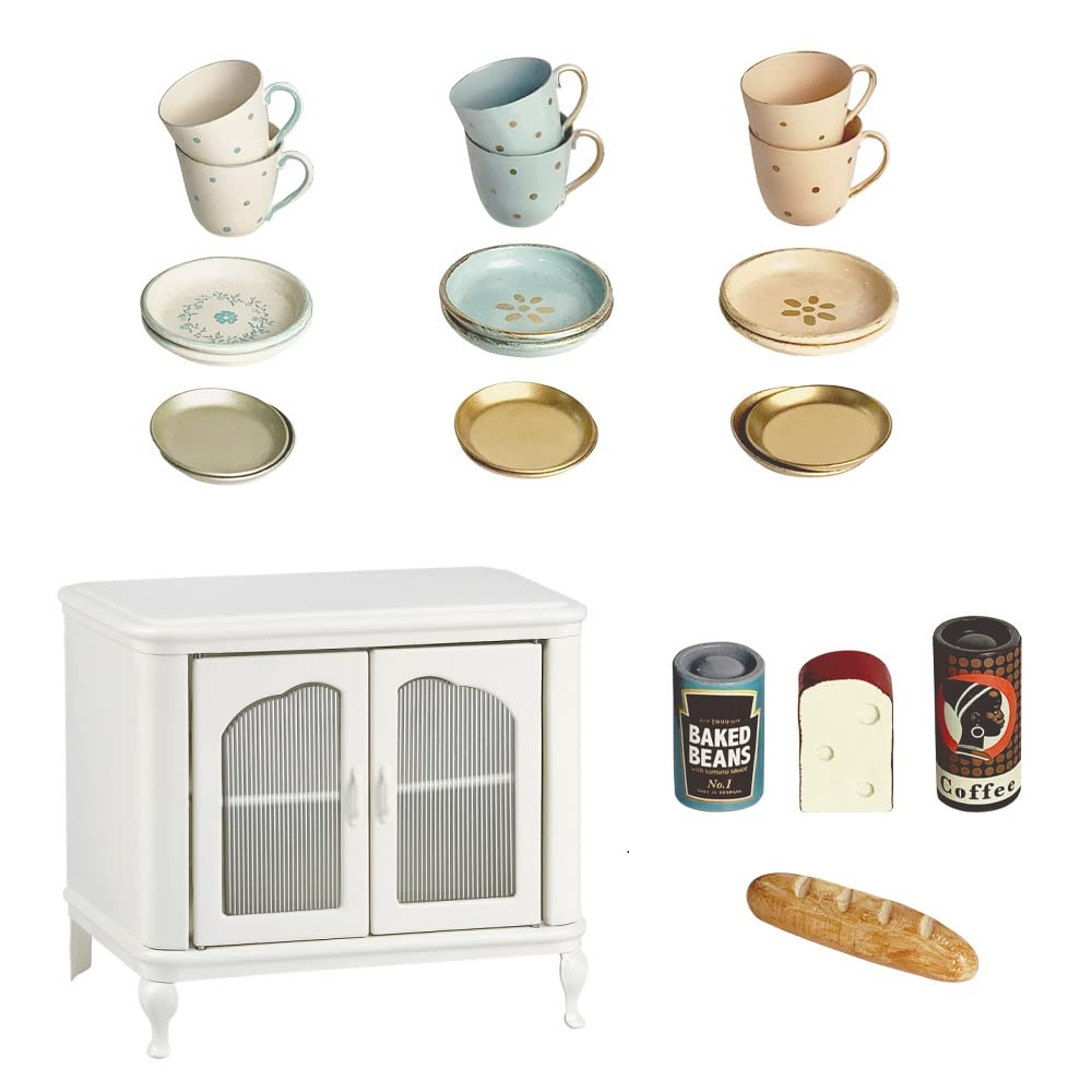 1:6 & 1:4 Scale Metal Dollhouse Miniature Furniture Set - Vintage Cupboard & Accessories for OB24 Blythe Dollhouse Decor | Perfect for Collectors, DIY Miniature Rooms & Dollhouse Displays