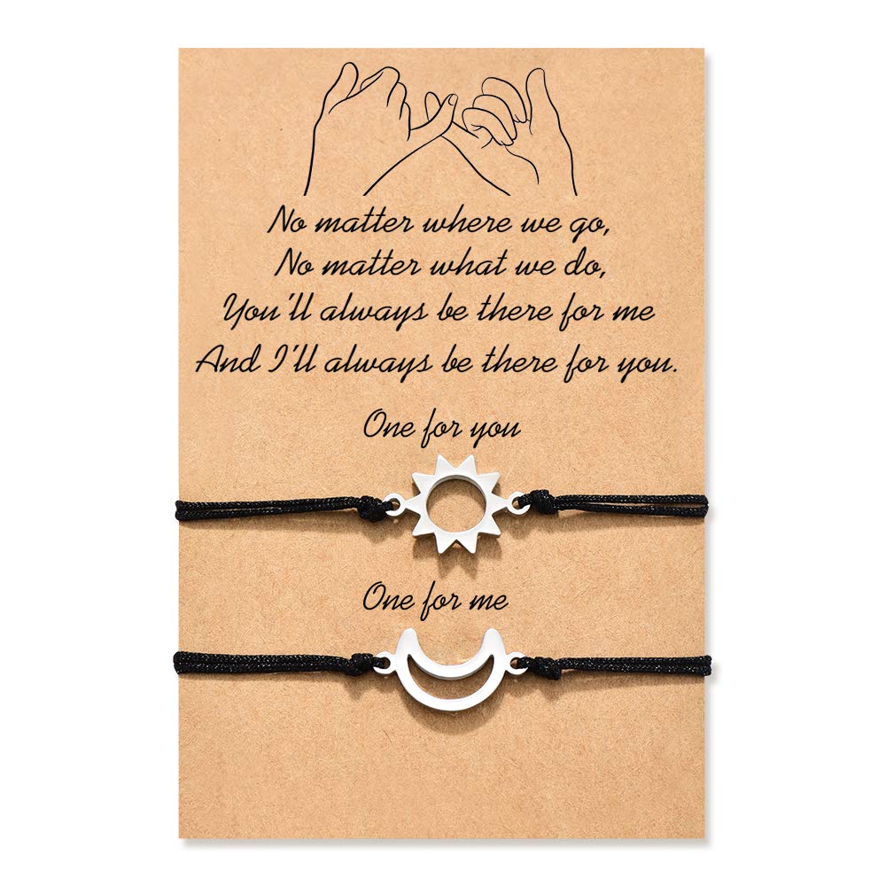 MANVEN Matching Couple Bracelets for Best Friends - Pinky Promise Bracelet Set for Women & Men - Romantic & Meaningful Gift for Birthday, Anniversary, Valentine's Day - Perfect for Couples, Sisters & Family