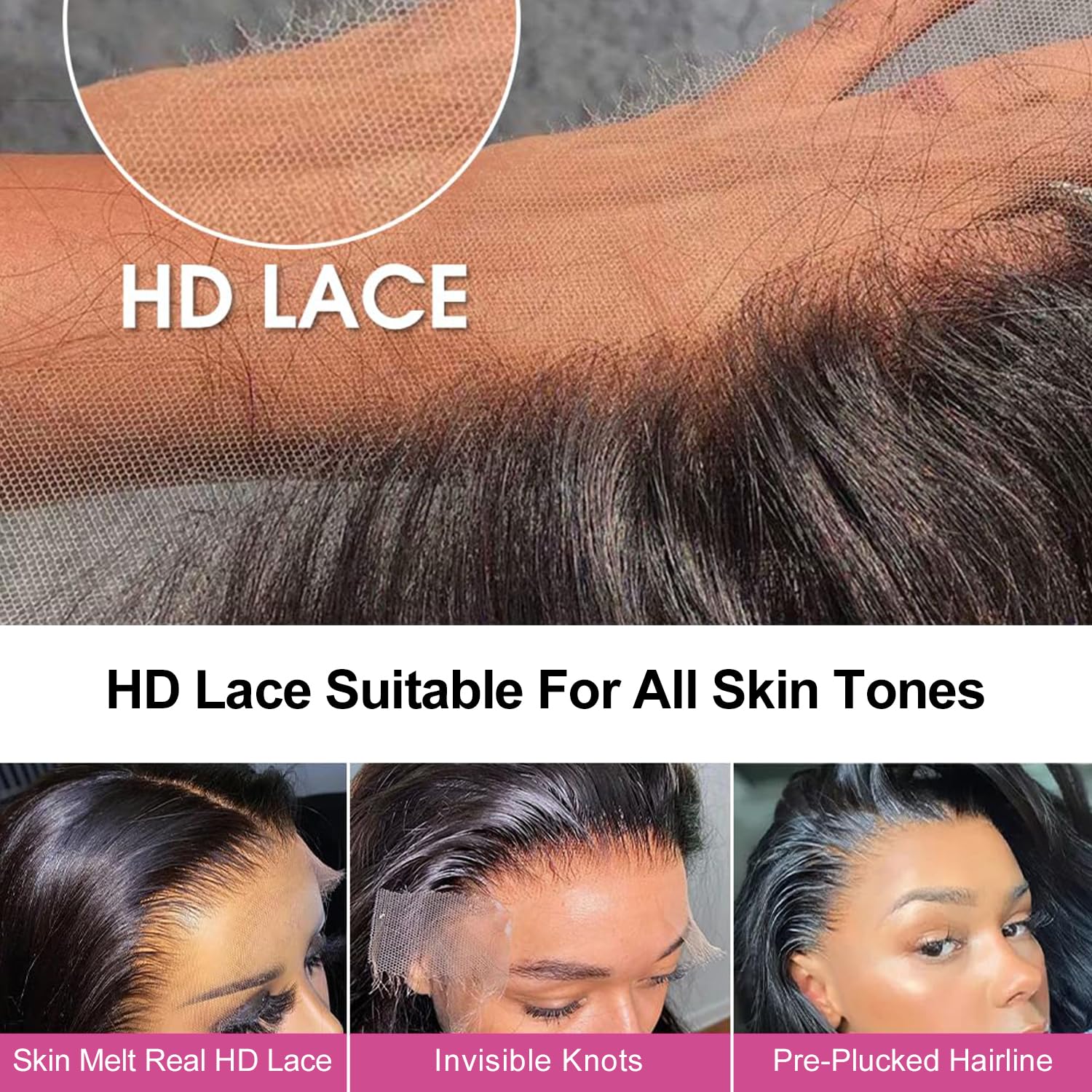 210% Density Deep Wave 13x6 Full Lace Frontal Wig - 20 Inch Curly Brazilian Virgin Human Hair - Pre Plucked HD Transparent Lace Glueless Wig with Baby Hair for Natural Look & Everyday Wear