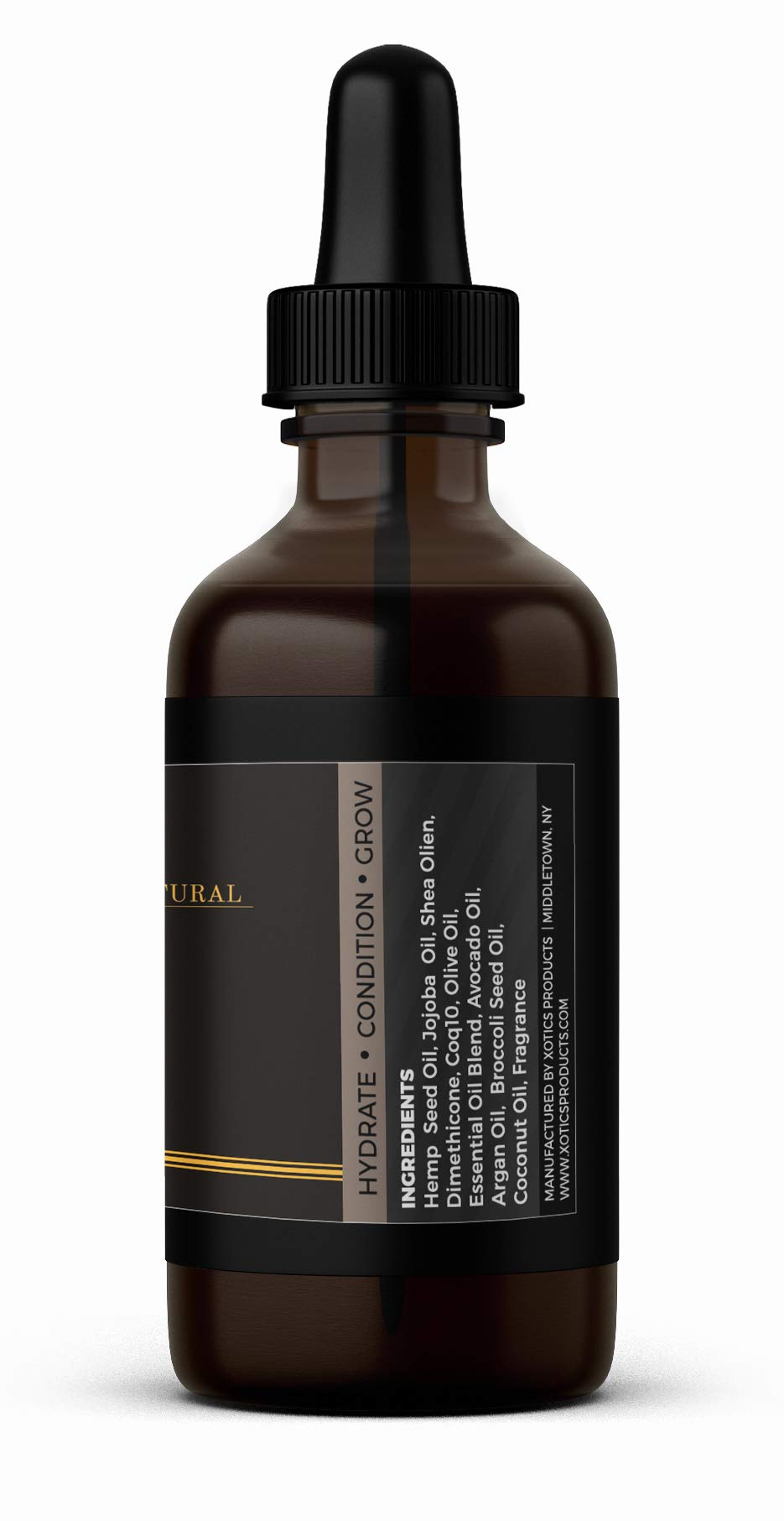 Xotics Natural Beard Growth Oil for Men - 100% Pure Organic Mustache & Beard Oil to Stimulate Growth, Thicken & Strengthen Facial Hair - Fast Absorbing Citrus Scented Beard Oil (2oz) - Perfect for Daily Grooming, Beard Care Routine & Styling