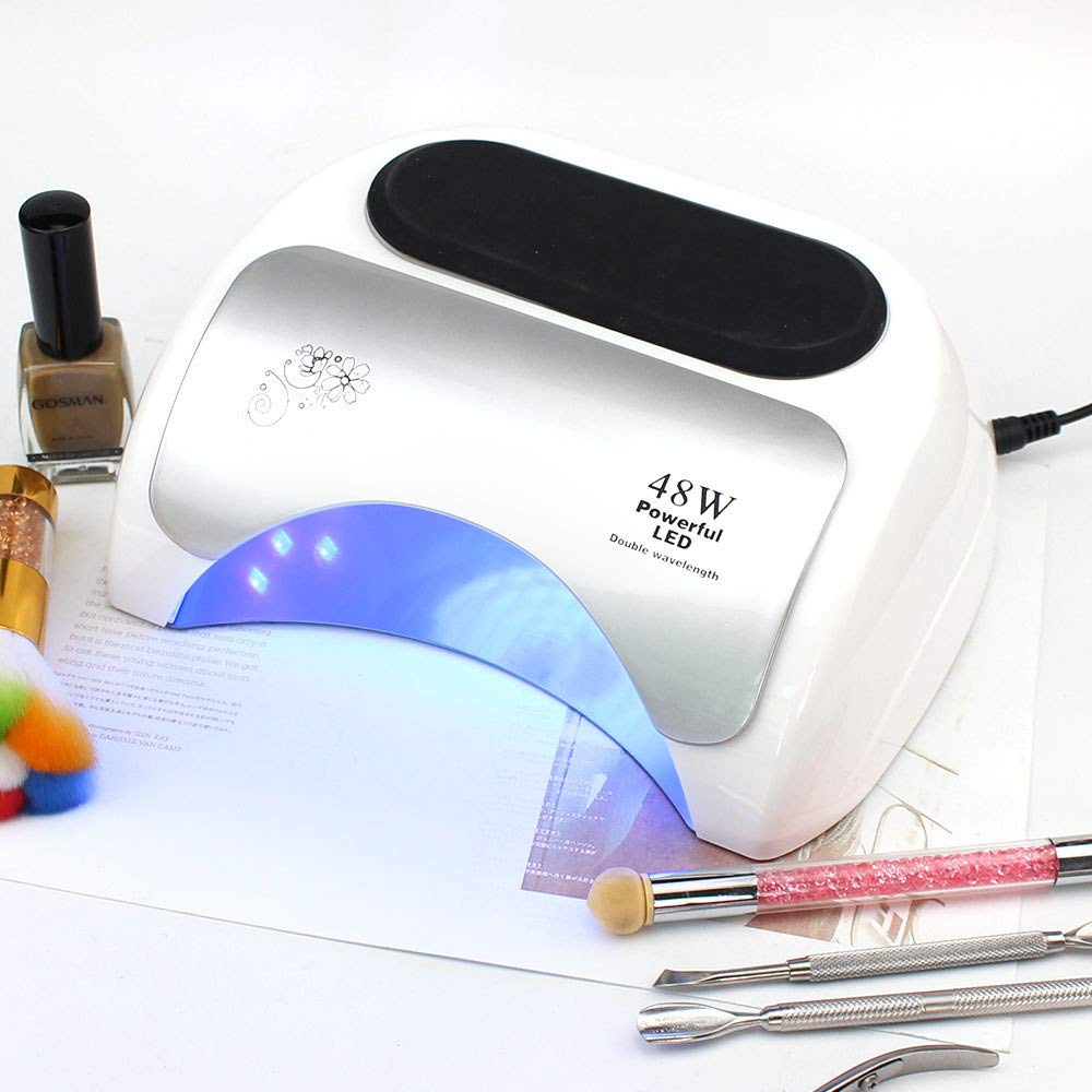 Professional 48W UV LED Nail Lamp Dryer with Auto Sensor & 3 Timers - 21 LED + 1 CCFL Light for Gel Polish Curing - Perfect for Home & Salon Manicures, Nail Art, Acrylic & Dip Powder Nails