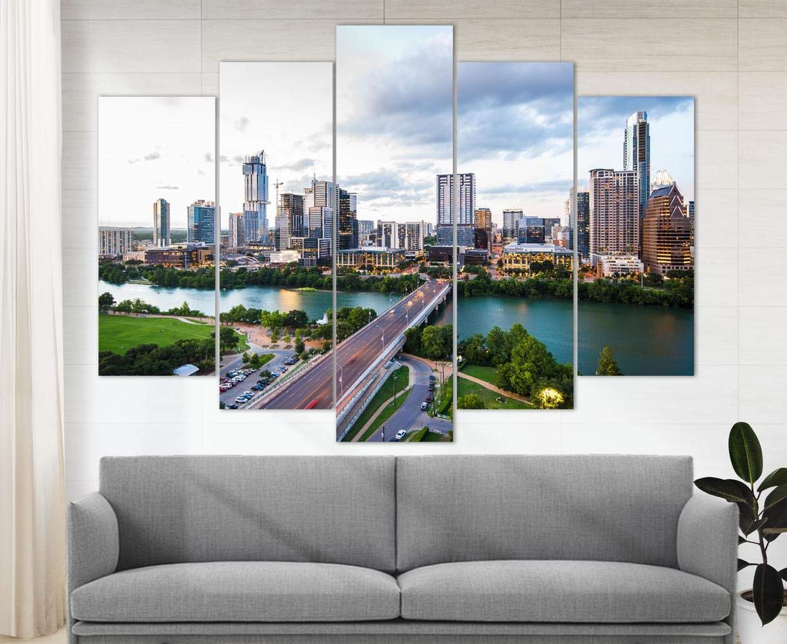 Stunning Houston Skyline Canvas Print - Modern Wall Art & Office Decor - Perfect for Home, Living Room, or Office Decoration