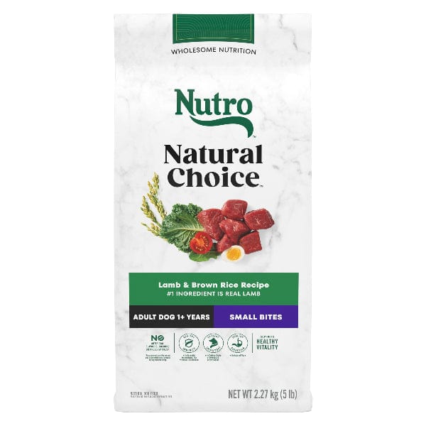 Nutro Natural Choice Lamb & Brown Rice Small Bites Adult Dry Dog Food - Premium Protein for Small Breed Dogs - Perfect for Indoor & Outdoor Feeding