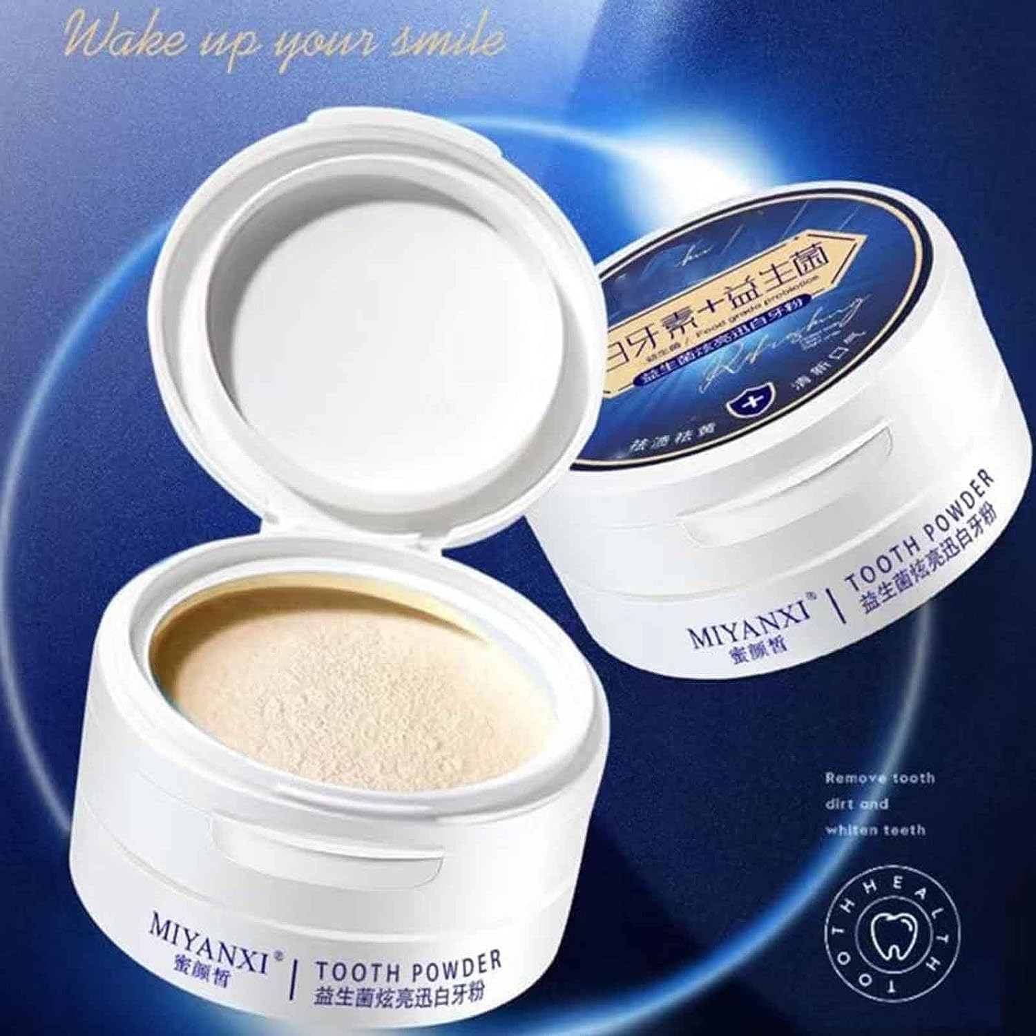 Miyanxi Teeth Whitening Powder - Natural Dental Stain Remover for Brighter Smile | Effective Teeth Stain Removal & Whitening | Perfect for Daily Oral Care & Coffee/Tea Drinkers