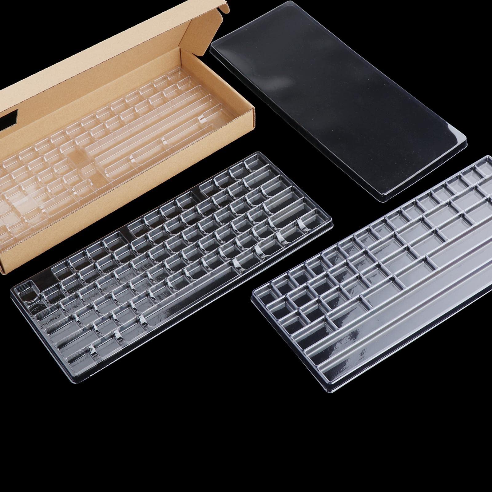 Clear Transparent Keycap Storage Box with Lid & Dividers - Waterproof Keyboard Accessory Organizer for Mechanical Keyboards - Perfect for Gaming, Office & Travel Use