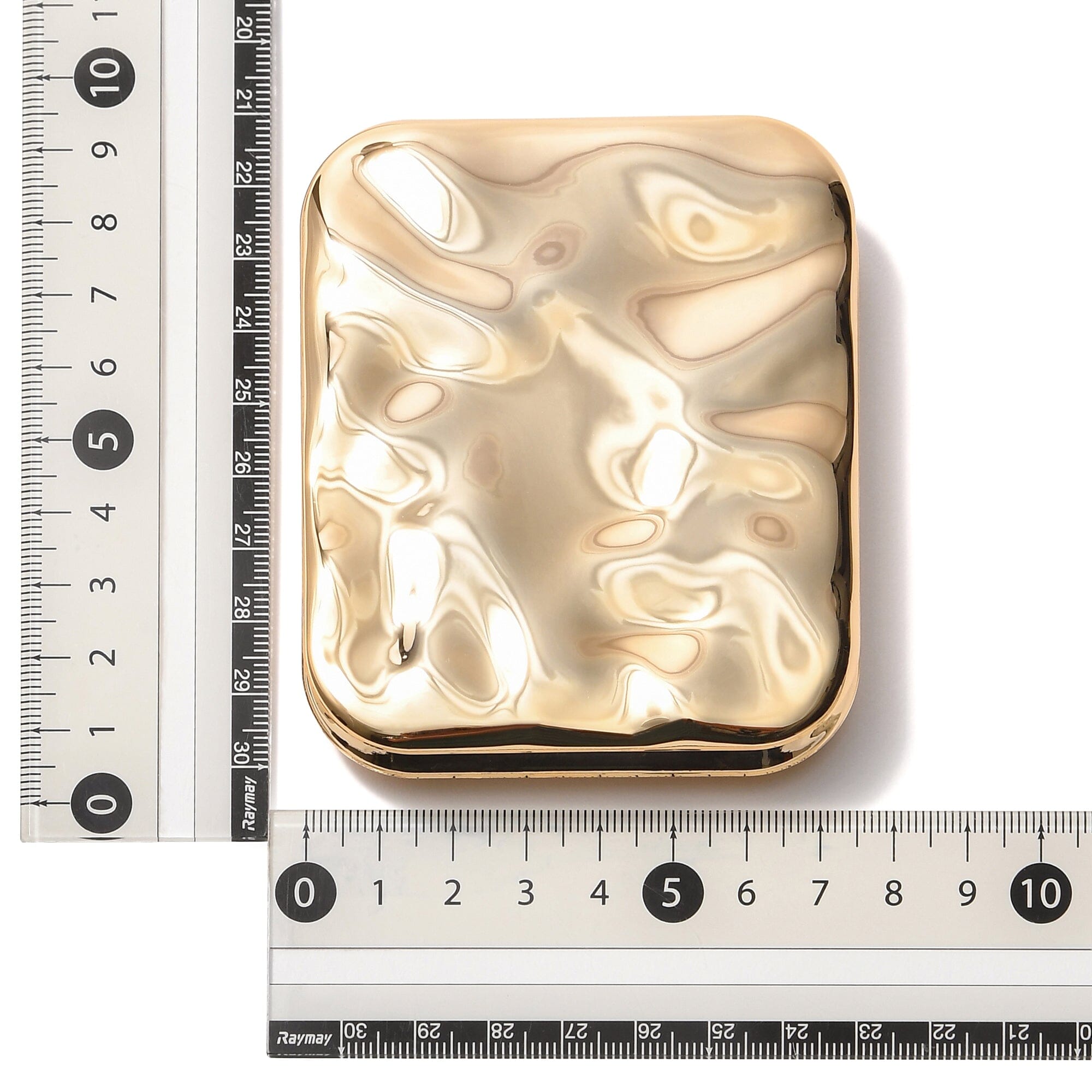 Blanche LED Compact Mirror with Gold Finish - Portable Makeup Mirror for Travel, Home, and On-the-Go Touch Ups