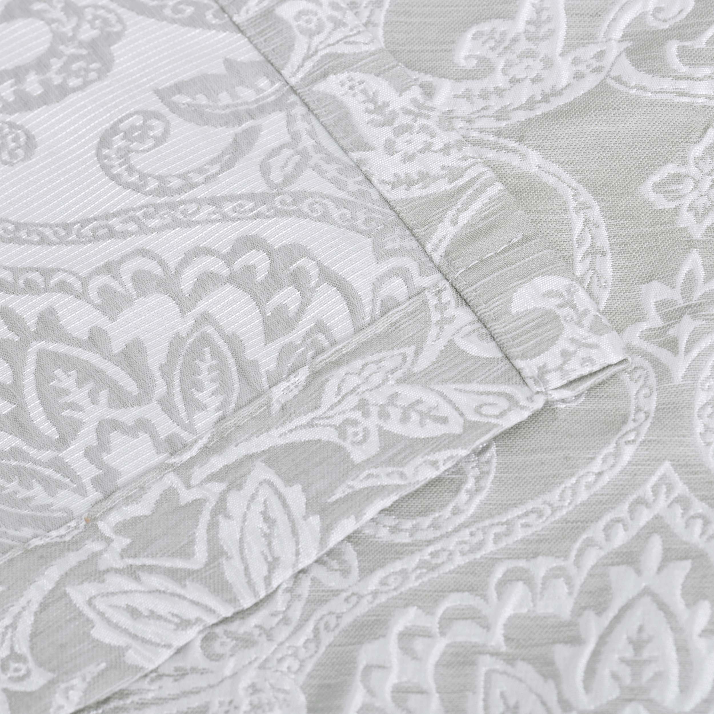 Lotus Jacquard Floral Damask Curtain Set - Elegant Window Treatments for Living Room, Bedroom & Dining Room - Blackout Curtains with Luxury Floral Pattern - Perfect for Home Decor & Light Control