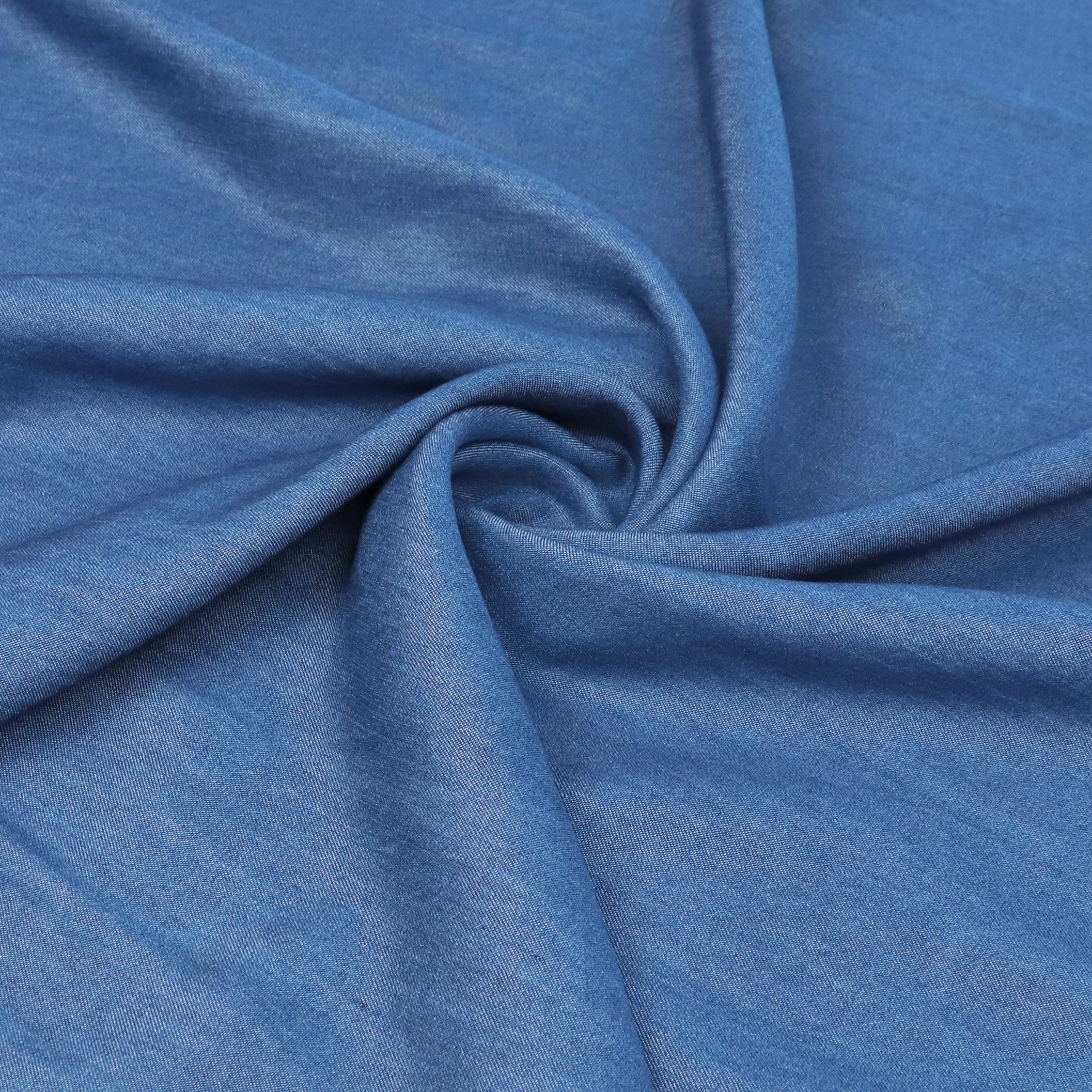 Premium Lyocell Chambray Fabric - Soft Denim Blue Material for Eco-Friendly Clothing & Home Decor | Perfect for Dresses, Shirts, and Sustainable Fashion Projects