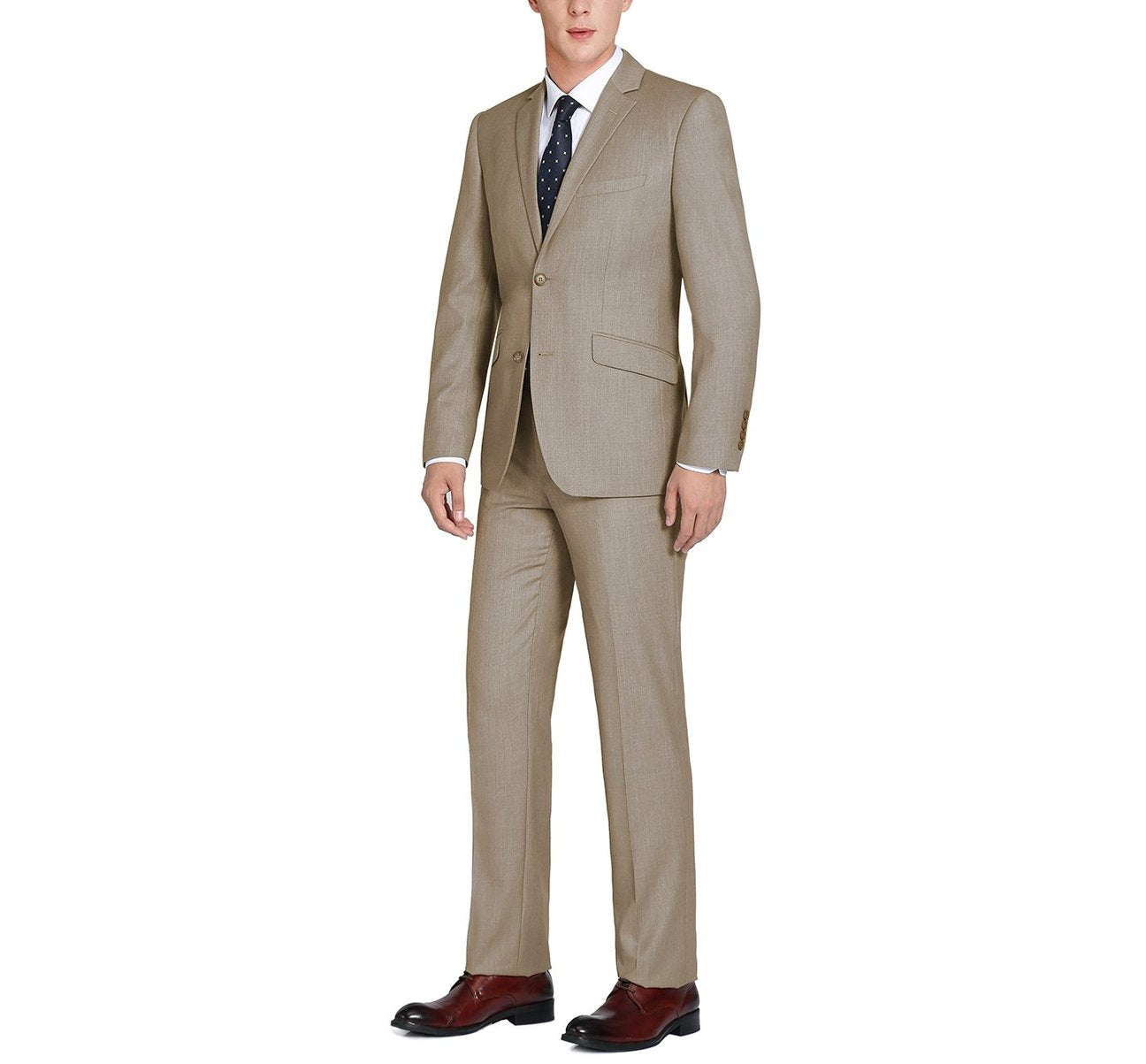 Alessandro Vitello by Renoir 2-Piece Classic Fit Single Breasted Suit for Men | Premium Wool Business Suit | Perfect for Weddings, Office & Formal Events