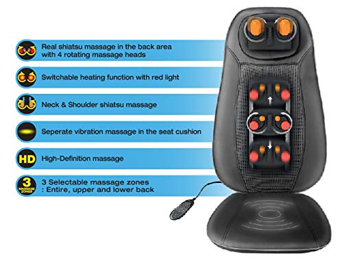 Osaki OS-9500 Shiatsu Massage Chair with Heat - Full Body Kneading, Rolling & Vibration Massage for Back, Neck & Shoulder Pain Relief - Perfect for Office Chair, Home & Car Use