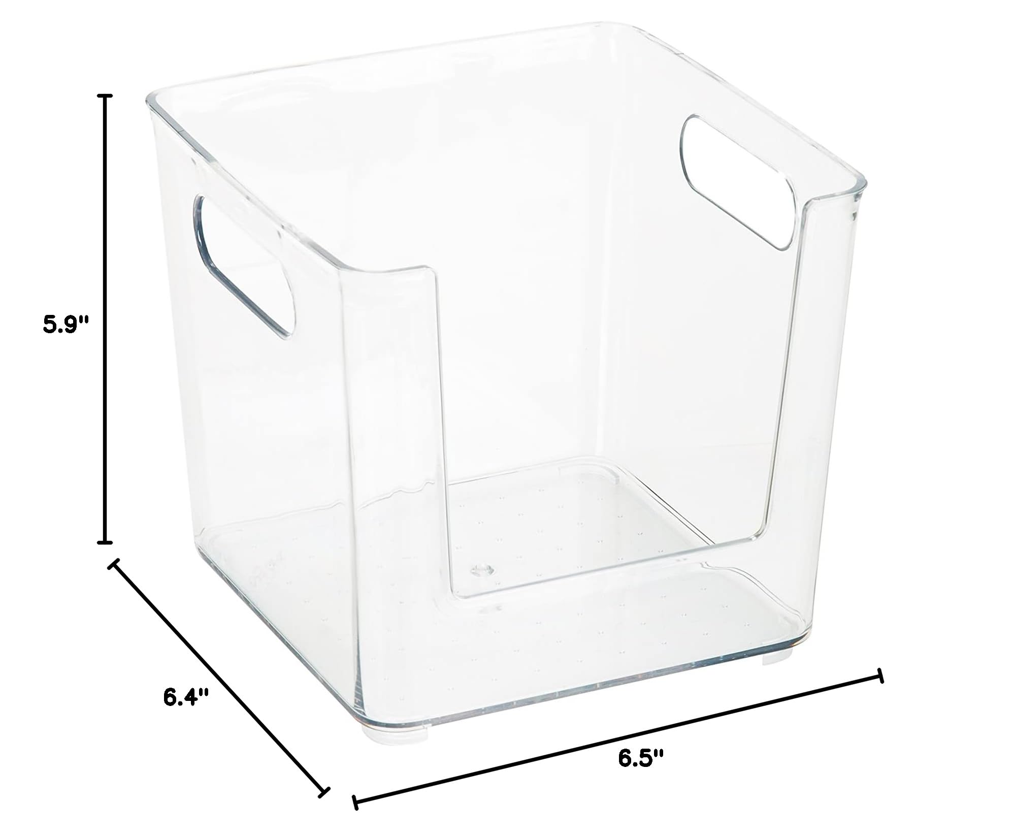 Clear Open Front Organizer Bin for Kitchen Cabinets, Pantry, Fridge, Bathroom & Office Storage - Small Space-Saving Tote for Easy Organization