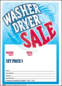 100-Pack Sale Tags for Washer & Dryer - Retail Store Clearance Labels - Perfect for Garage Sales, Thrift Stores, and Liquidation Events