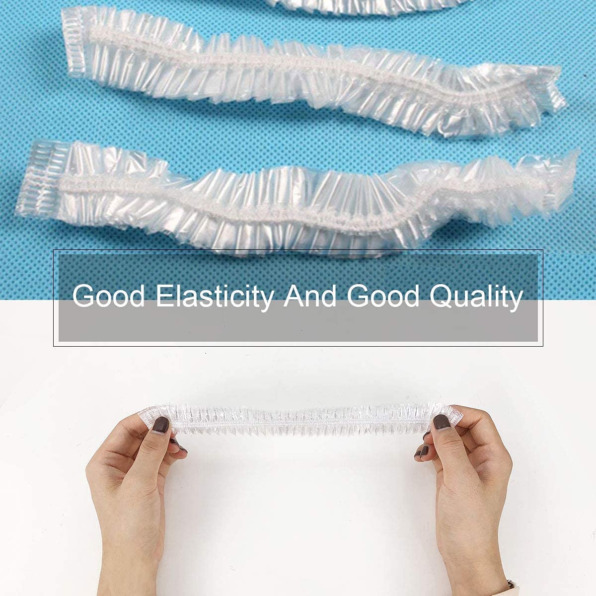BOXO Disposable Shower Caps for Men & Women - 20 Pack Waterproof Elastic Hair Protection for Swimming, Spa, Salon & Home Use