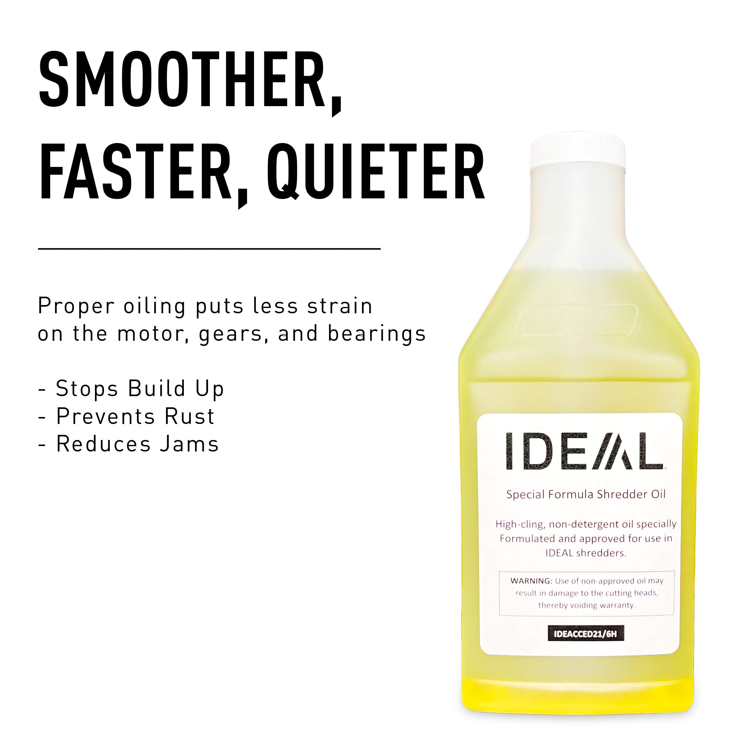IDEAL High-Cling Lubricating Oil for Shredders - 6 Pack (1 Quart Each) | Non-Toxic, Non-Detergent Formula | Extends Shredder Lifespan | Perfect for Automatic Oilers & Office Use