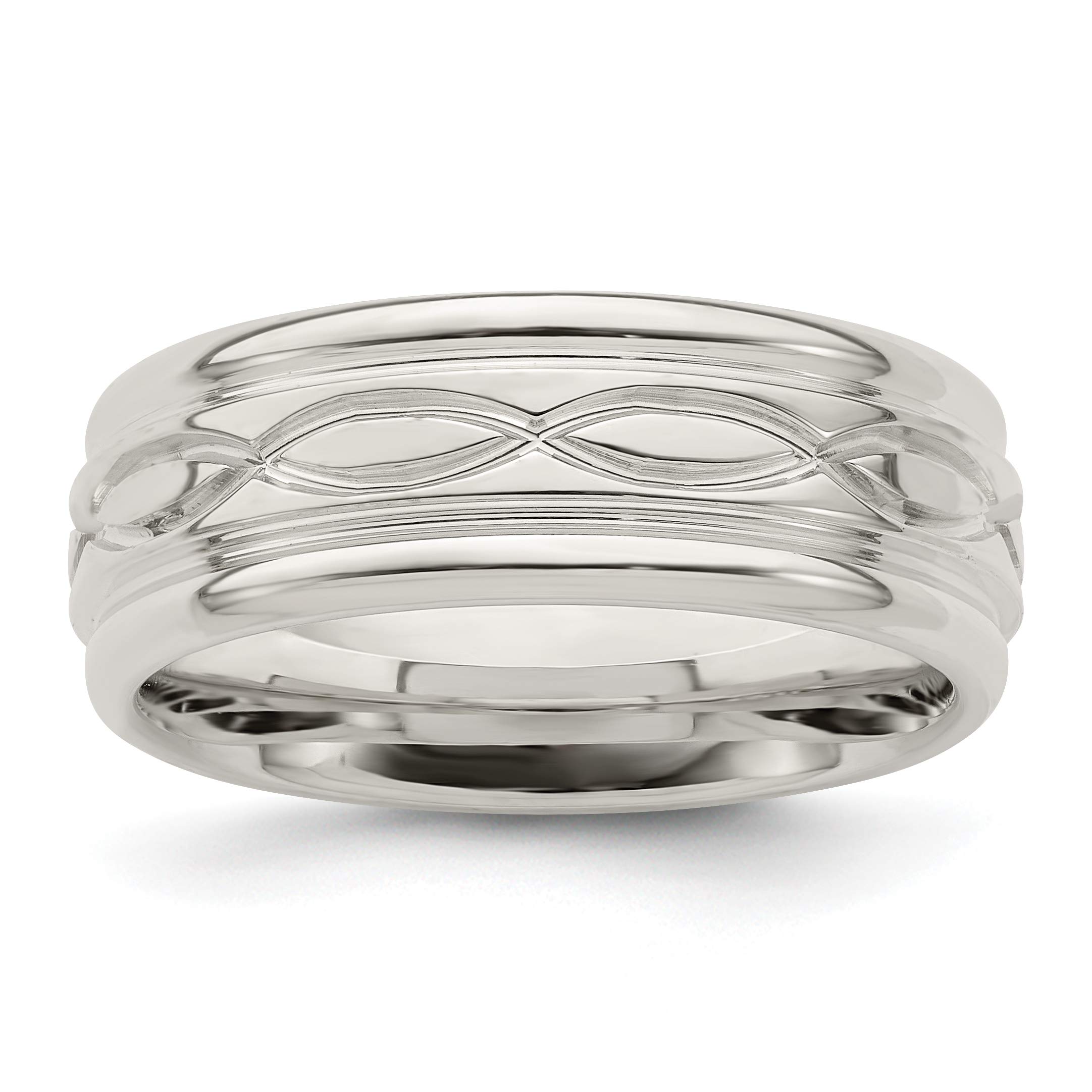 7mm Sterling Silver Polished Infinity Symbol Wedding Band Ring for Women & Men - Perfect for Anniversaries, Engagements and Couple Jewelry Gifts