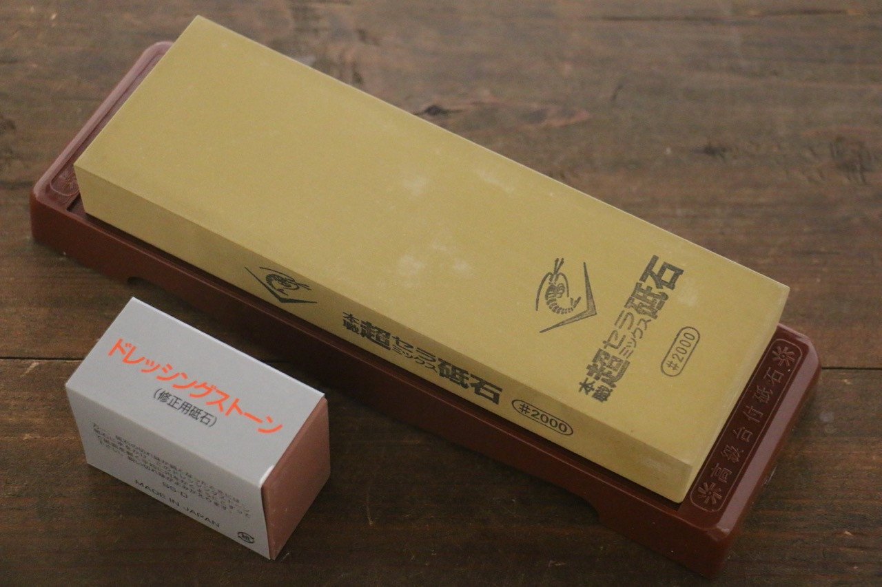 Naniwa Ceramic Chorera #2000 Fine Sharpening Stone with Plastic Base - Perfect for Kitchen Knives, Scissors & Woodworking Tools