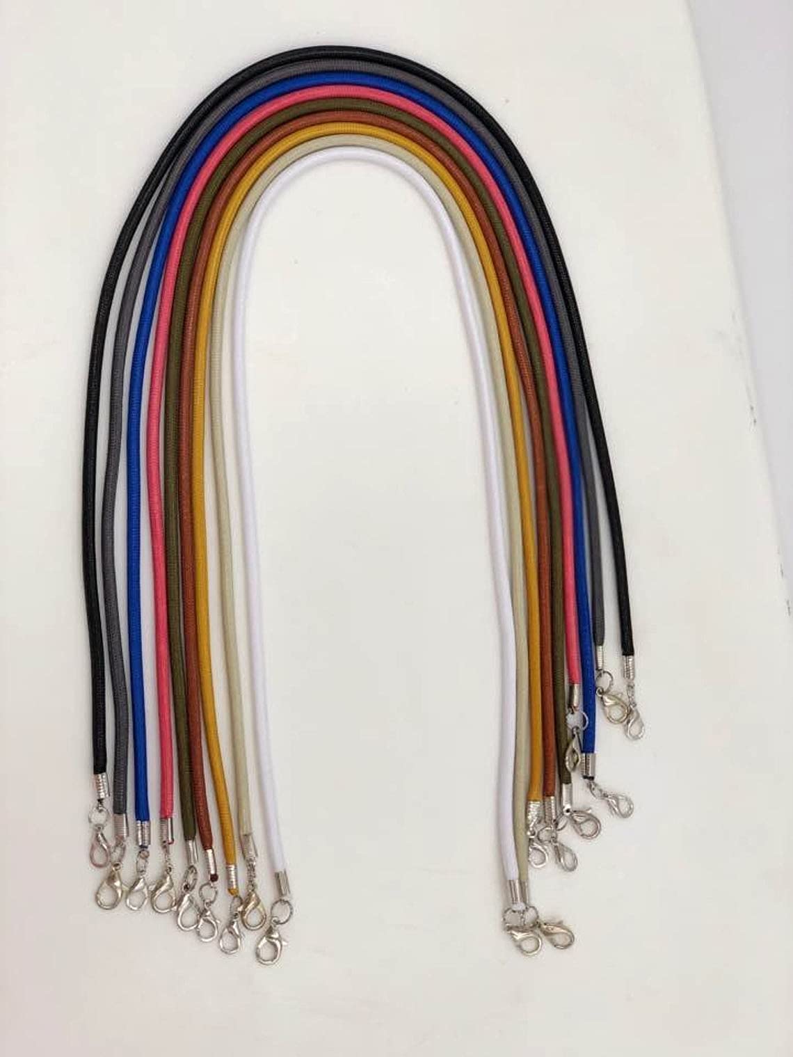 SilverBill Adjustable Nylon Face Mask Lanyard for Women & Men - Set of 5 Multi-Color 24