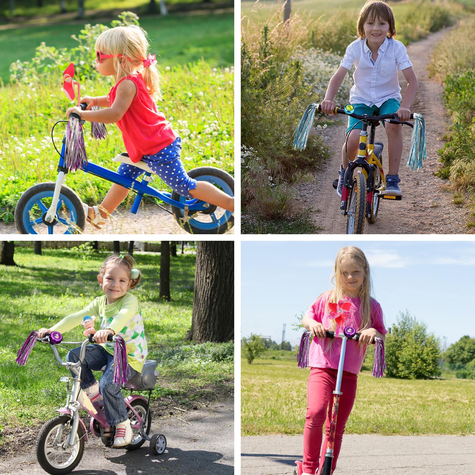 Kids Bike Bell with 2 Streamers - Cute Bicycle Accessories for Boys & Girls - Perfect for Birthday Gifts & Cycling Safety