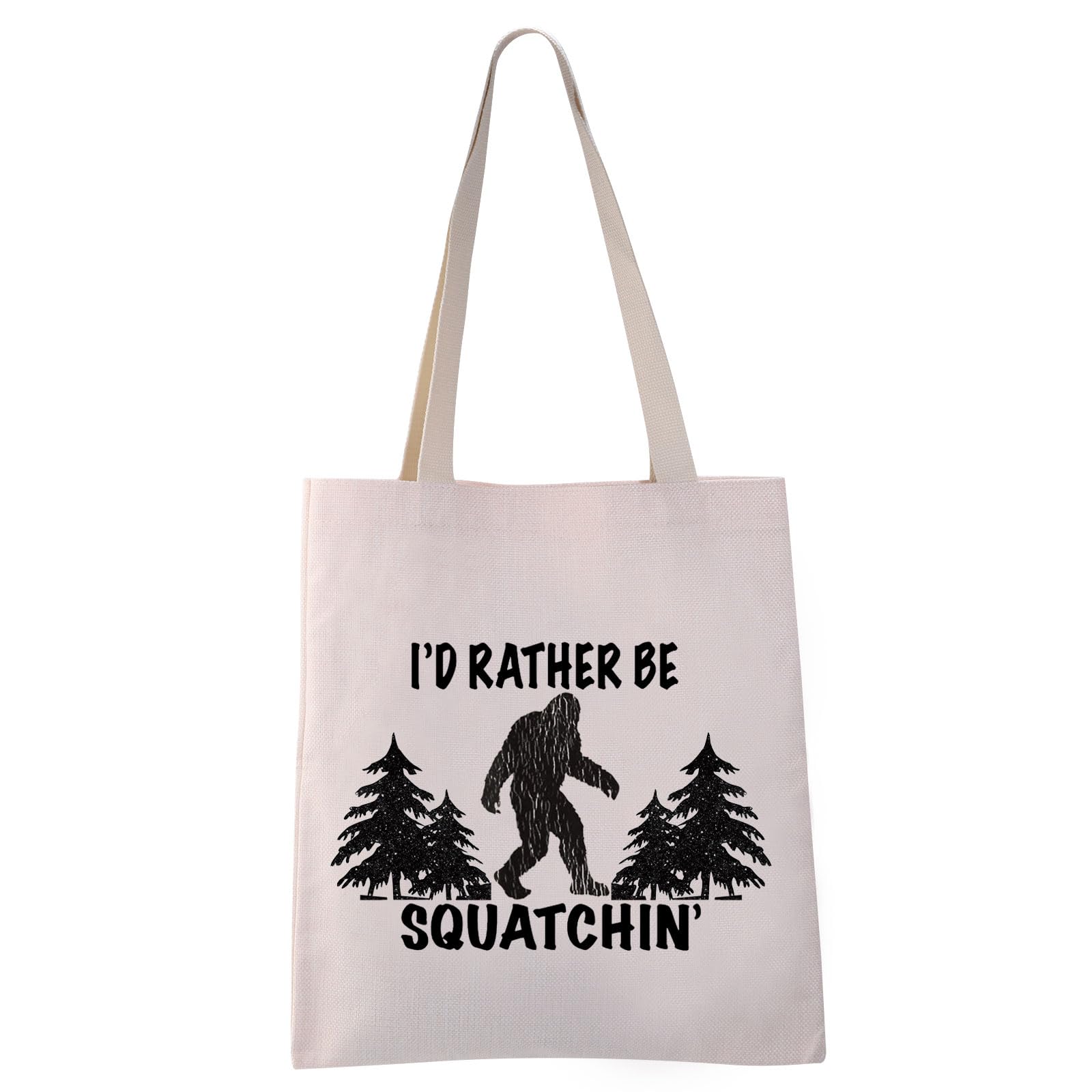 VAMSII Funny Sasquatch Tote Bag - 'I'd Rather Be Squatchin' Shoulder Bag for Men & Women - Perfect for Grocery Shopping, Beach Trips & Outdoor Adventures