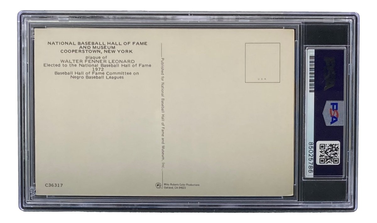 Buck Leonard Autographed 4x6 Homestead Grays HOF Plaque Card with PSA/DNA Certification #85025786 - Perfect for Baseball Memorabilia Collectors and Sports Fans
