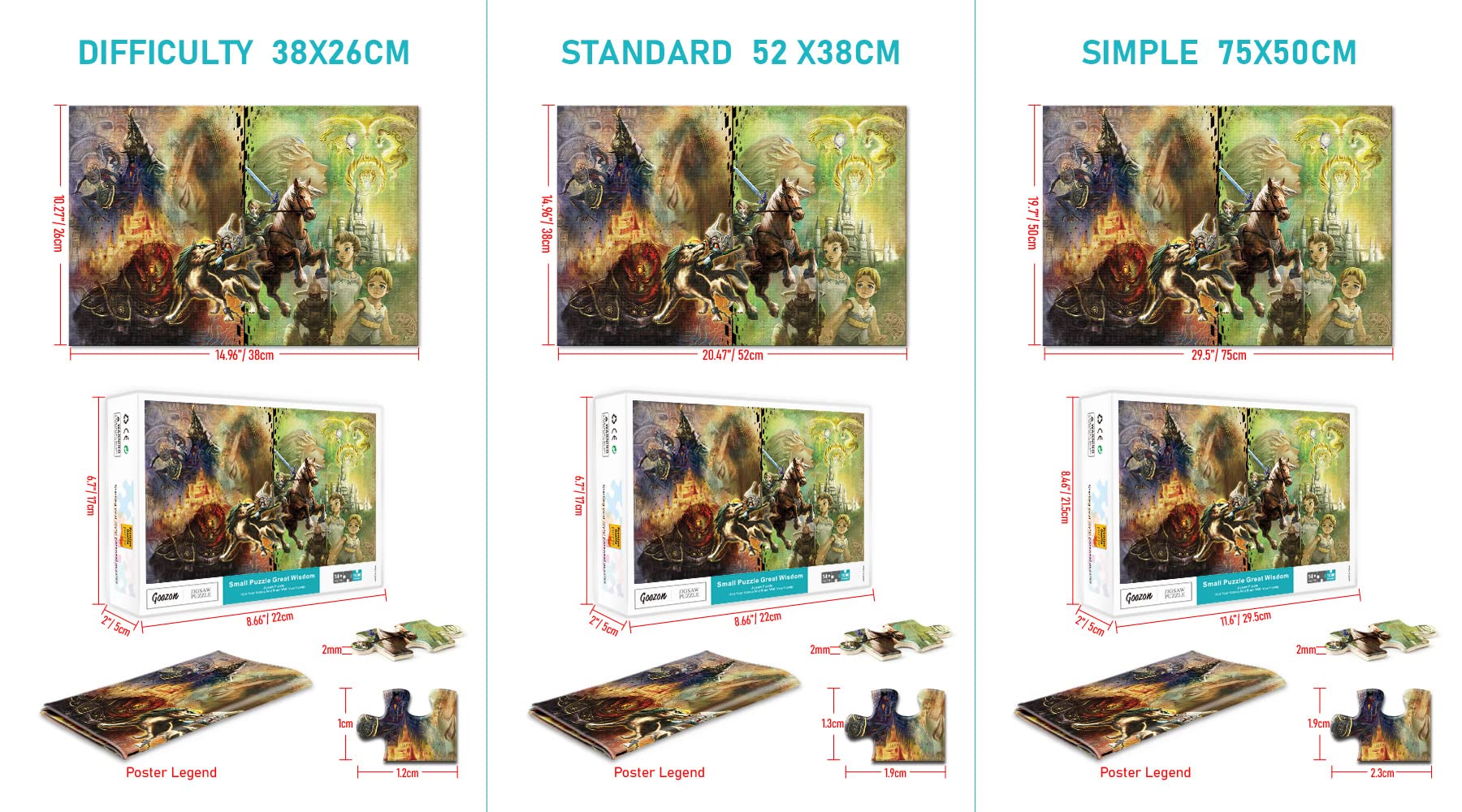 1000 Piece The Legend of Zelda Jigsaw Puzzle for Adults & Kids - Brave Warrior Game Scene - Challenging Family Board Game Toy (38x26cm) | Home Decor, Gift Idea, Stress Relief & Cognitive Training