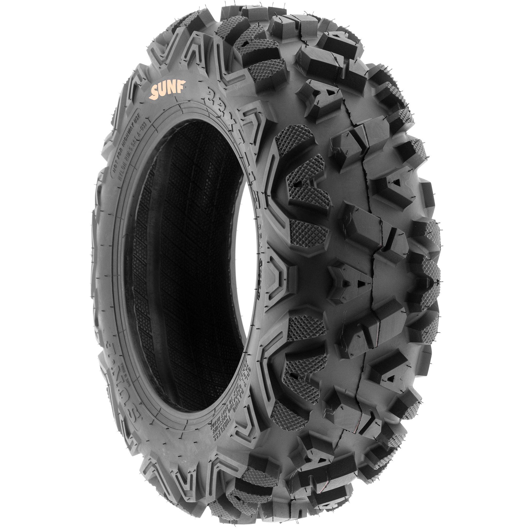 SunF 25x10-12 25x10x12 All Terrain Tires for ATV & UTV - 6 PR Tubeless Off-Road Tires (A033 POWER I) - Perfect for Mud, Sand, and Trail Riding