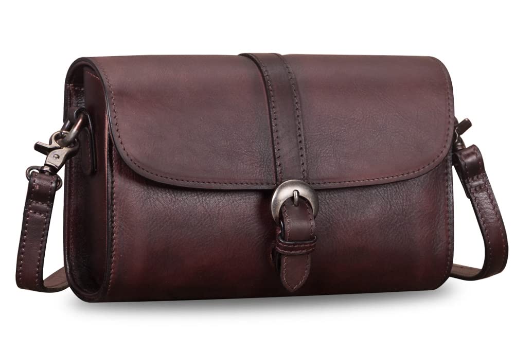 Genuine Leather Small Purses for Women - Vintage Real Leather Shoulder Bag Crossbody Purse Satchel with Adjustable Strap | Perfect for Everyday Use, Travel, and Special Occasions