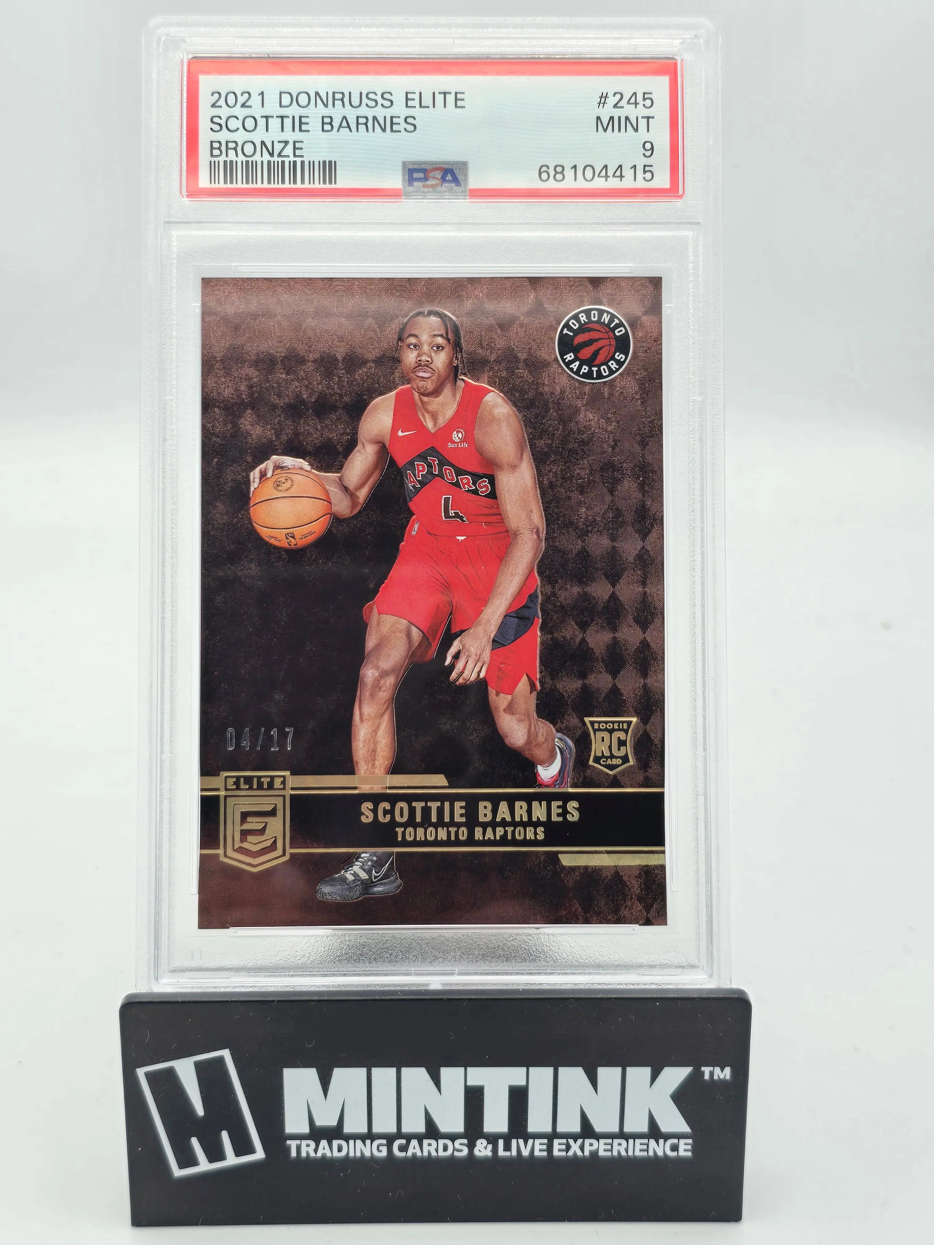 2021 Panini Donruss Elite Scottie Barnes Rookie Card RC Bronze PSA 9 4/17 Jersey # - Rare Collectible Basketball Trading Card for NBA Fans & Sports Memorabilia Enthusiasts