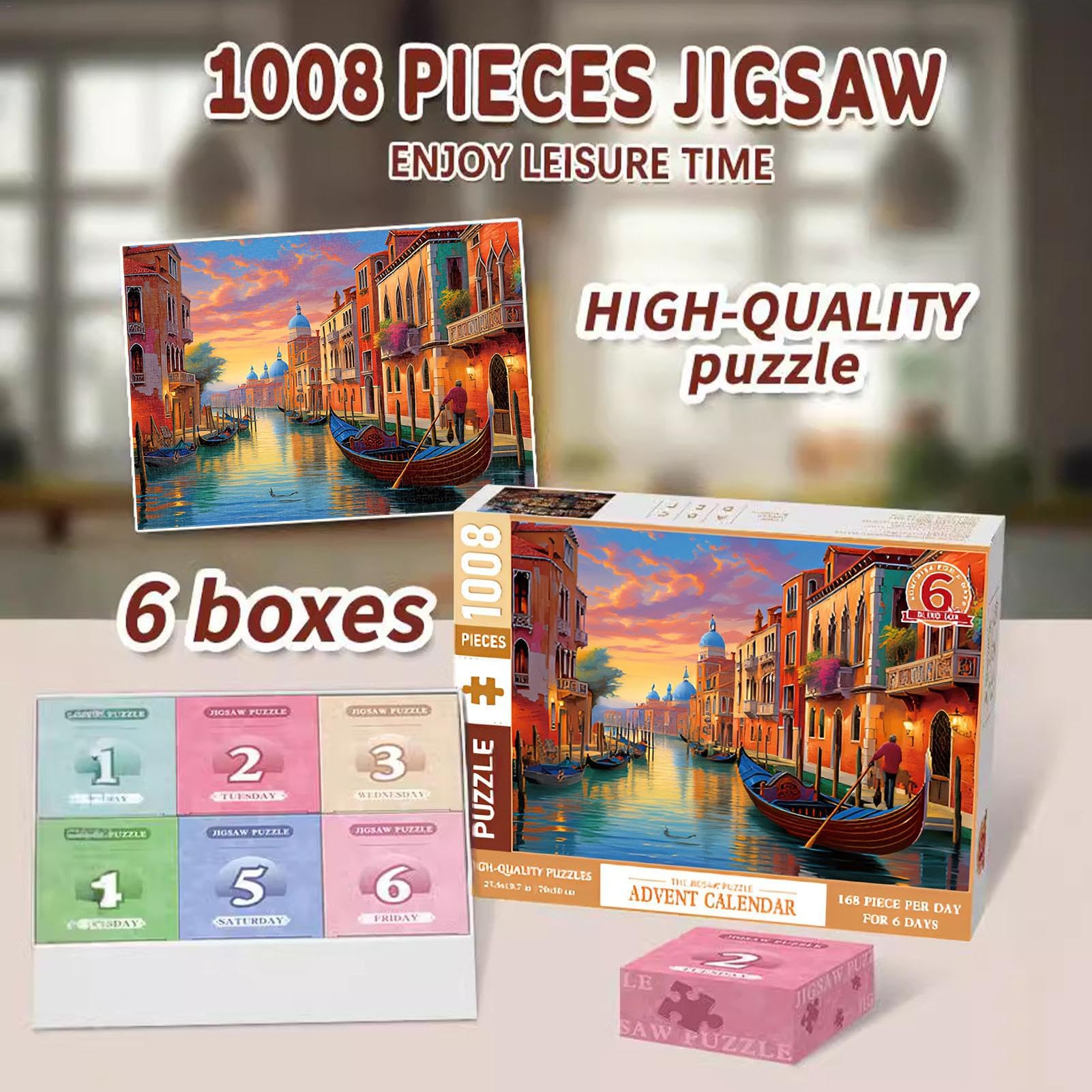 2024 Advent Calendar - 6-Day Christmas Countdown Puzzle Set - Fun Holiday Puzzle Advent Calendar for Kids & Adults - Christmas Decor & Gift for Family & Friends - Perfect for Home, Office & Classroom Holiday Decorations