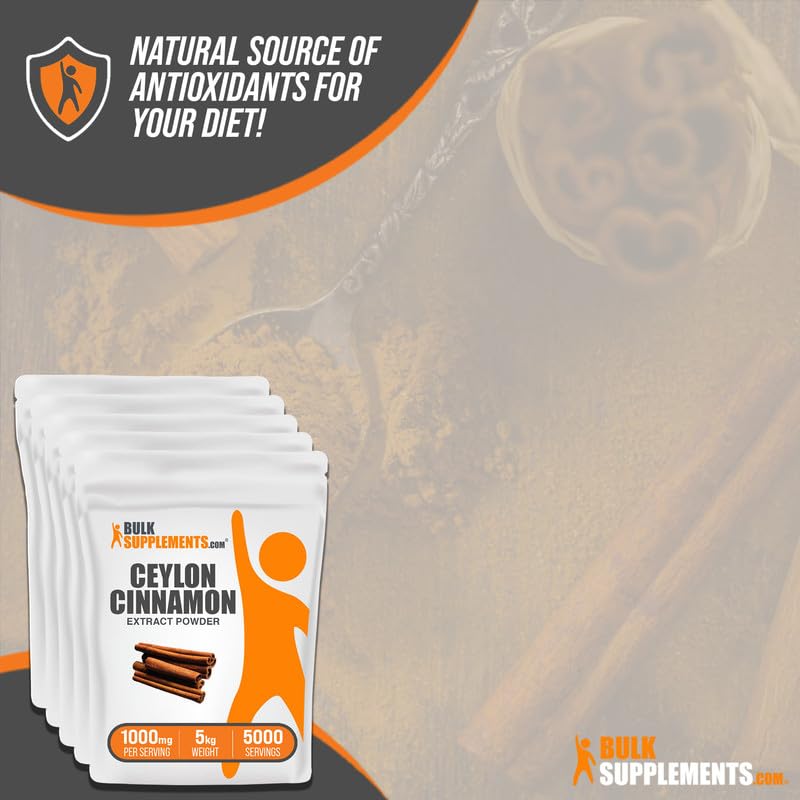 Premium Ceylon Cinnamon Extract Powder 5kg (11 lbs) - 100% Pure Ceylon Cinnamon Supplement, 1000mg per Serving - Gluten Free, Soy Free, Non-GMO - Ideal for Baking, Smoothies & Wellness Drinks