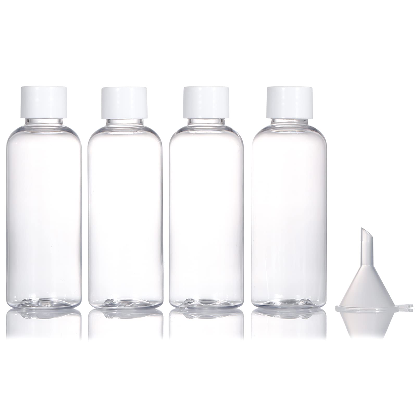 4-Pack 80ml Clear Refillable Travel Bottles with Screw Lids - Leakproof Plastic Containers for Toiletries, Shampoo, Conditioner & Soap - Perfect for Air Travel, Gym, Camping & Vacation Essentials