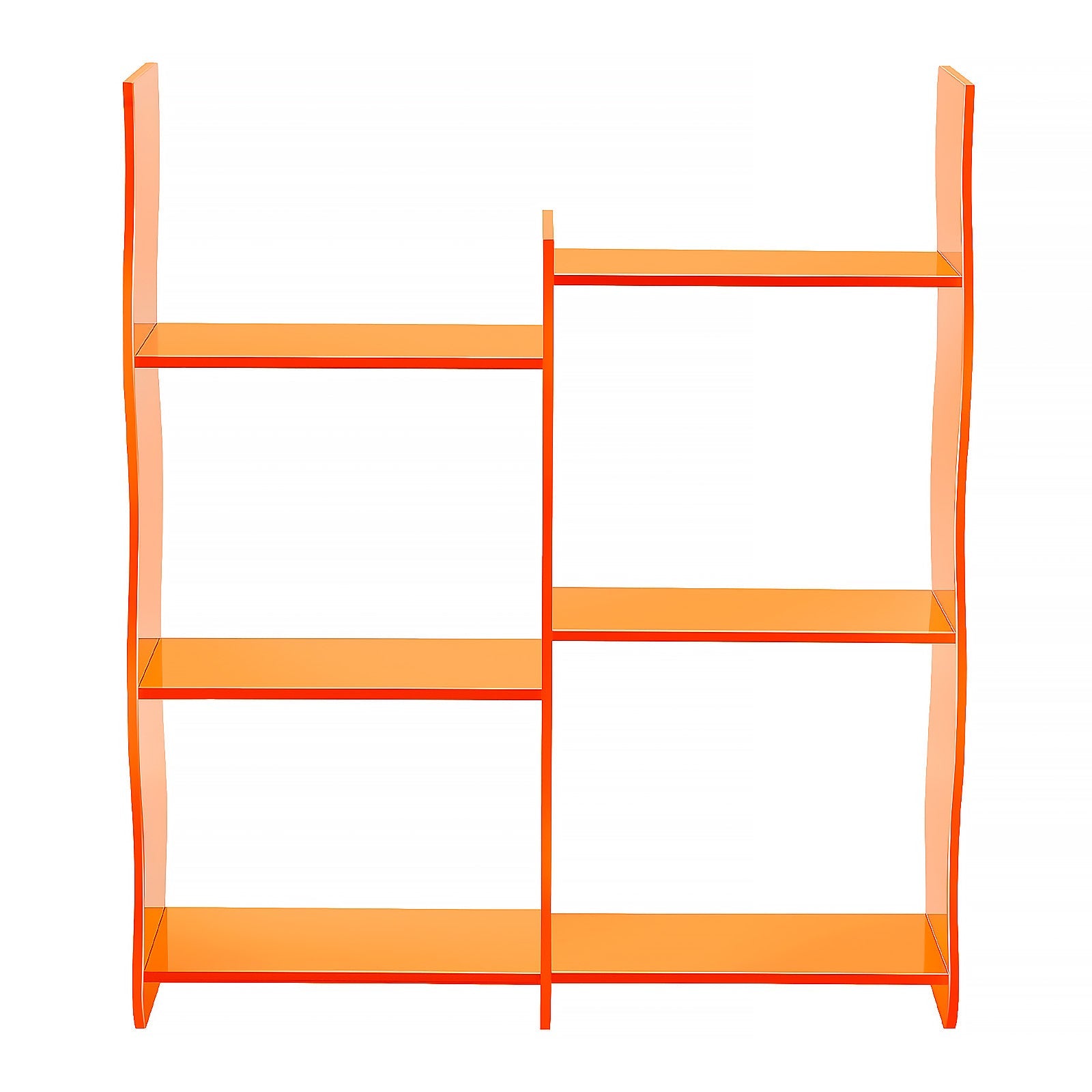 Ventray Wave Shape Acrylic Countertop Organizer - Stylish Orange Desktop Storage for Makeup, Office Supplies & Jewelry | Perfect for Bathroom, Vanity & Home Office Organization