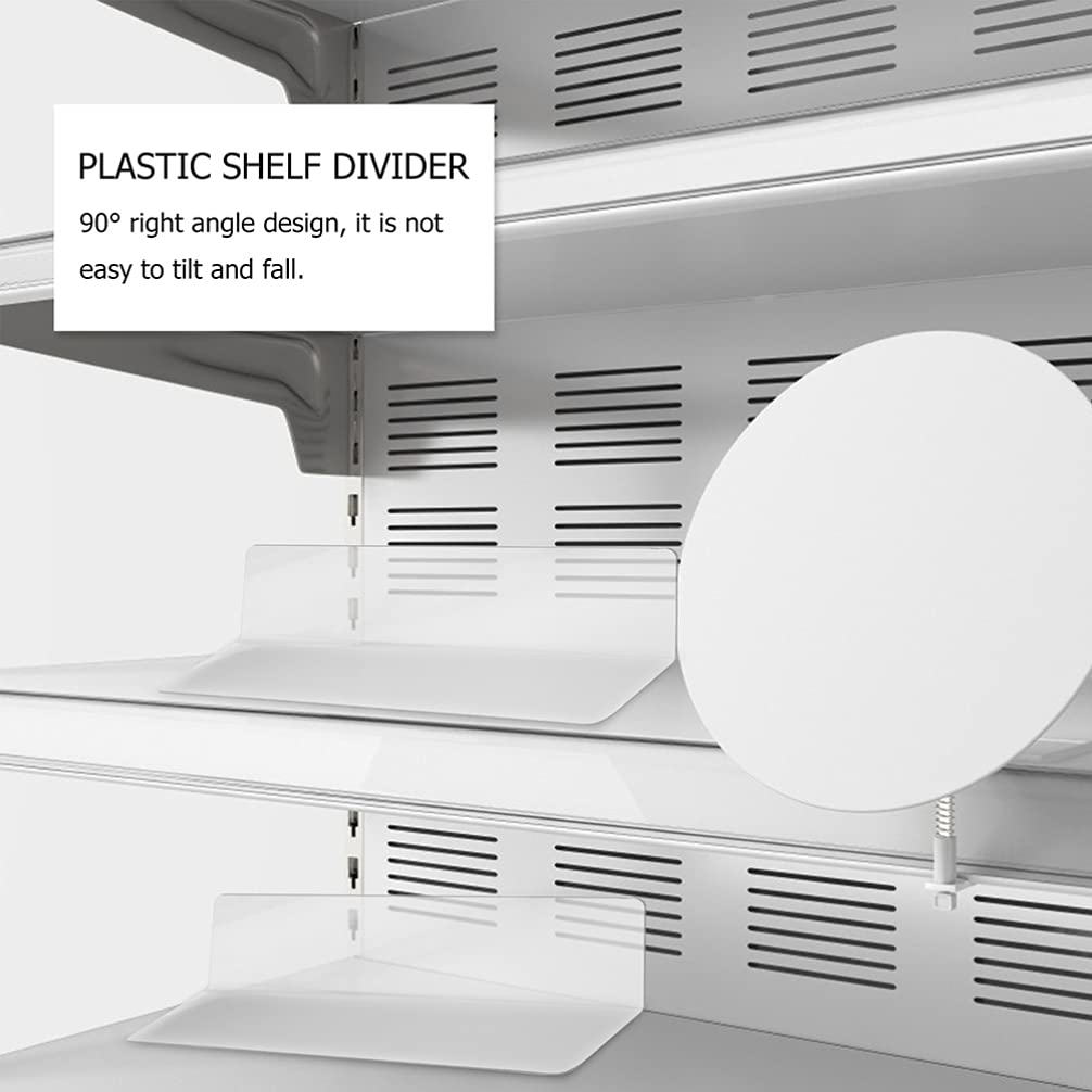 5Pcs Clear Plastic Shelf Dividers - Closet Organizer for Wood Shelves, Bedroom, Office, Supermarket & Kitchen Cabinet Storage | Space-Saving Shelf Organizer for Home & Retail Use