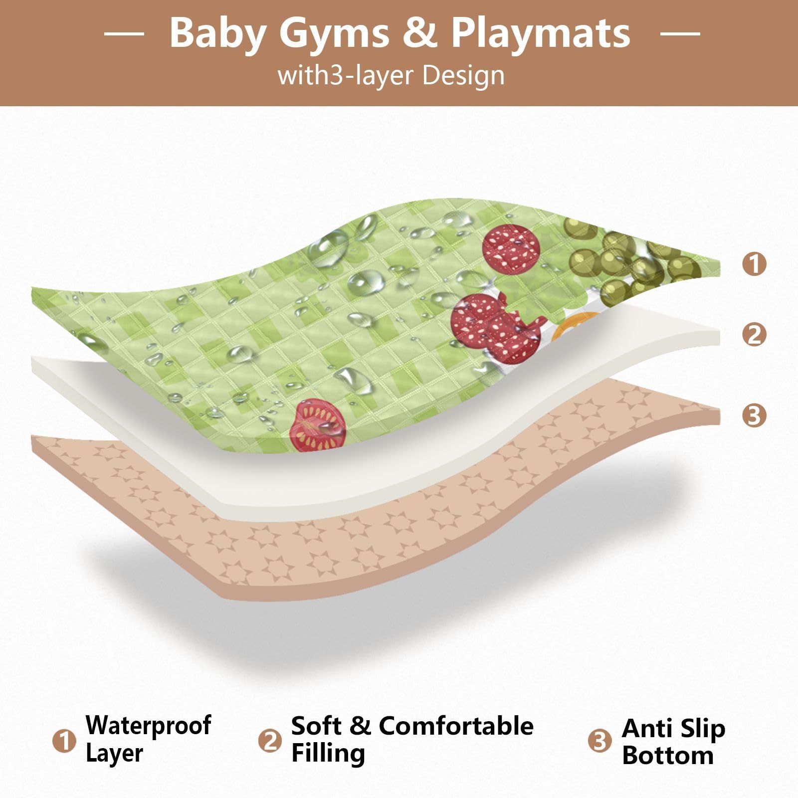 Plaid Green Baby Play Mat - 50