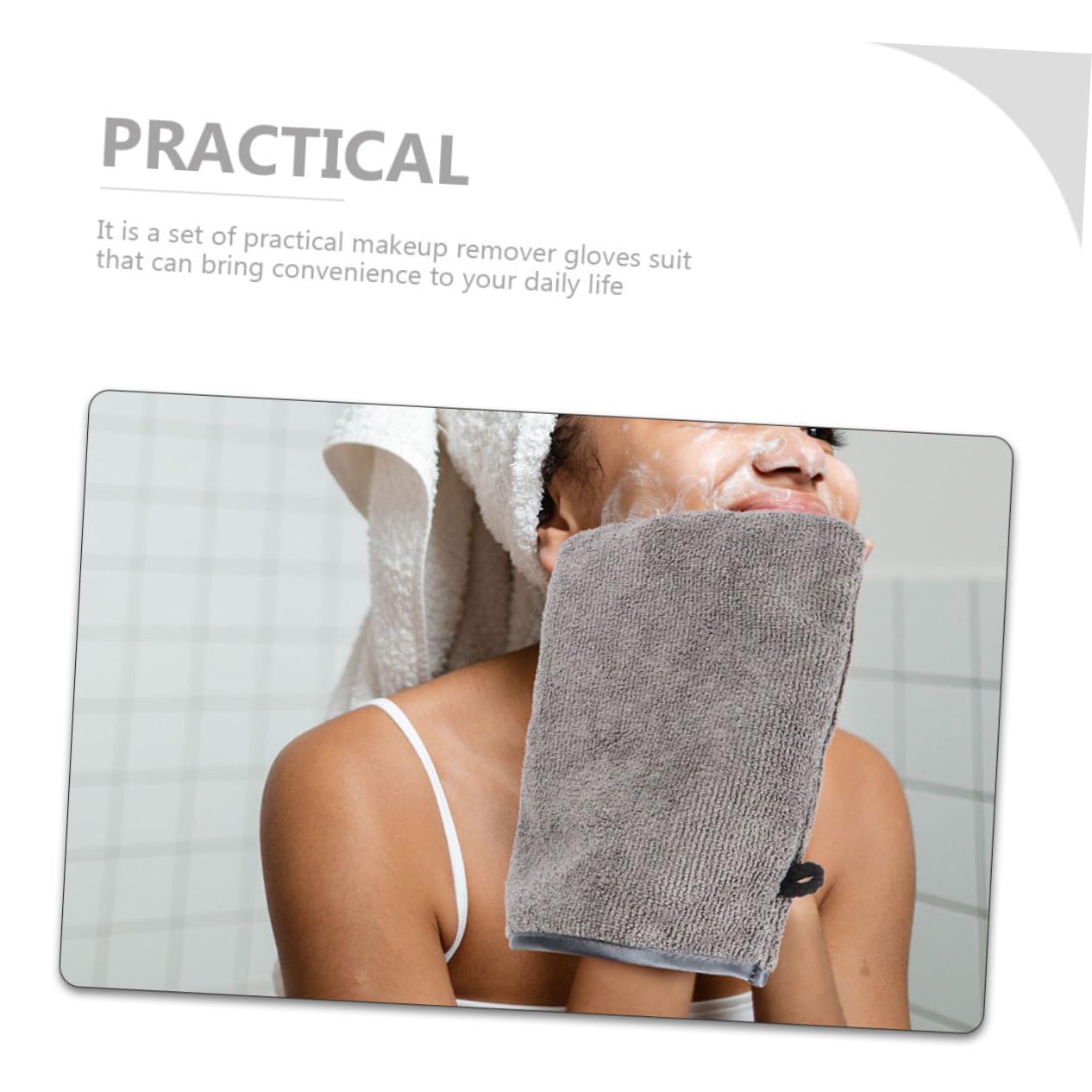 Healeved 4-Piece Fiber Makeup Remover Gloves - Soft Facial Cleansing Mittens for Gentle Exfoliation & Makeup Removal | Perfect for Travel, Daily Skincare & Spa Days