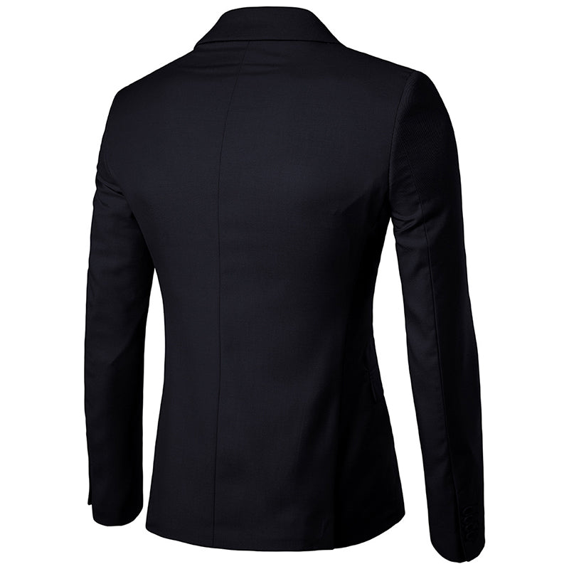 Black Slim Fit Casual Blazer for Men - Business Formal Jacket with Notch Lapel | Perfect for Office Wear, Business Meetings & Smart Casual Outfits