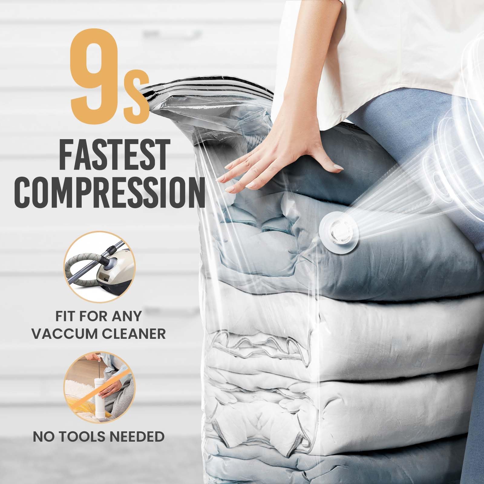 TAILI 6 Pack Jumbo Vacuum Storage Bags 31x40x15 Inch - Extra Large Vacuum Seal Bags for Comforters, Blankets, Bedding & Clothes - Space Saving Closet Organization - Perfect for Seasonal Storage & Travel Packing