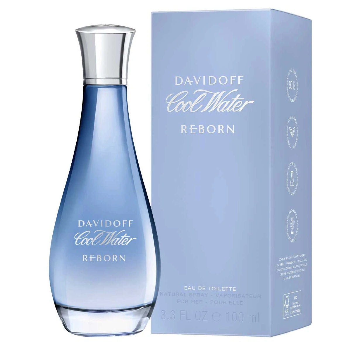Cool Water Reborn 3.4 oz Eau de Parfum for Women - Fresh Floral Fragrance for Daytime Wear & Special Occasions