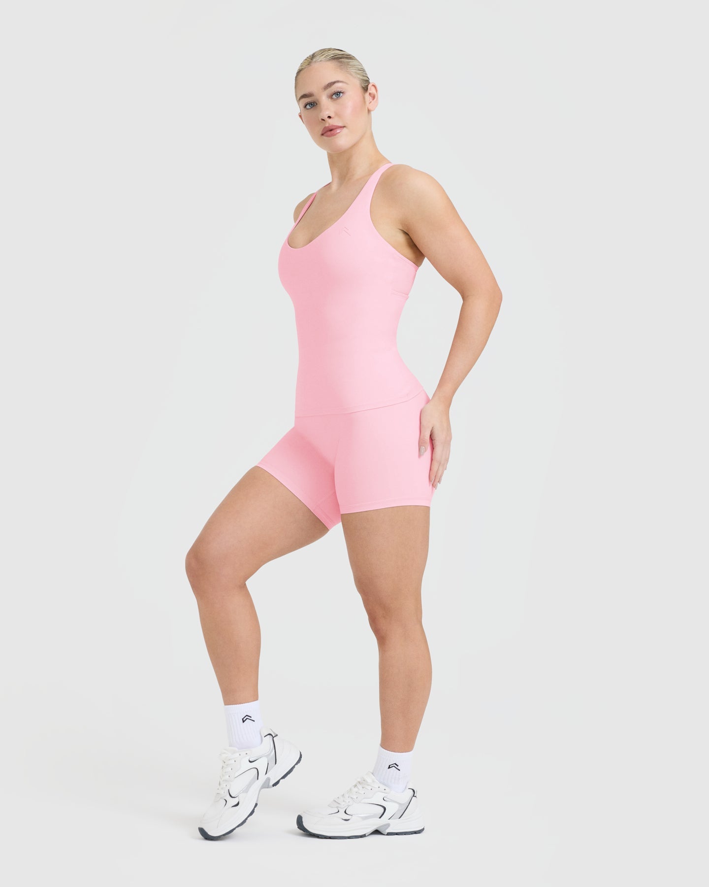 Unified V Neck Cross Back Vest in Petal Pink | Women's Fashion Tops for Casual Wear, Layering & Summer Outfits
